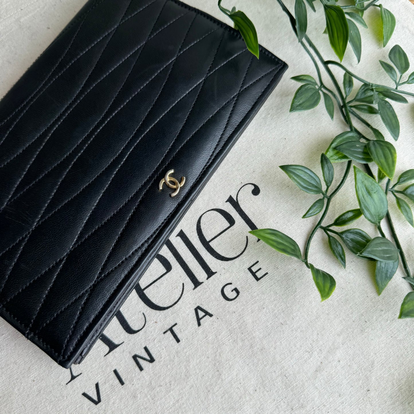 Chanel 1980s Clutch with Kiss Lock Purse