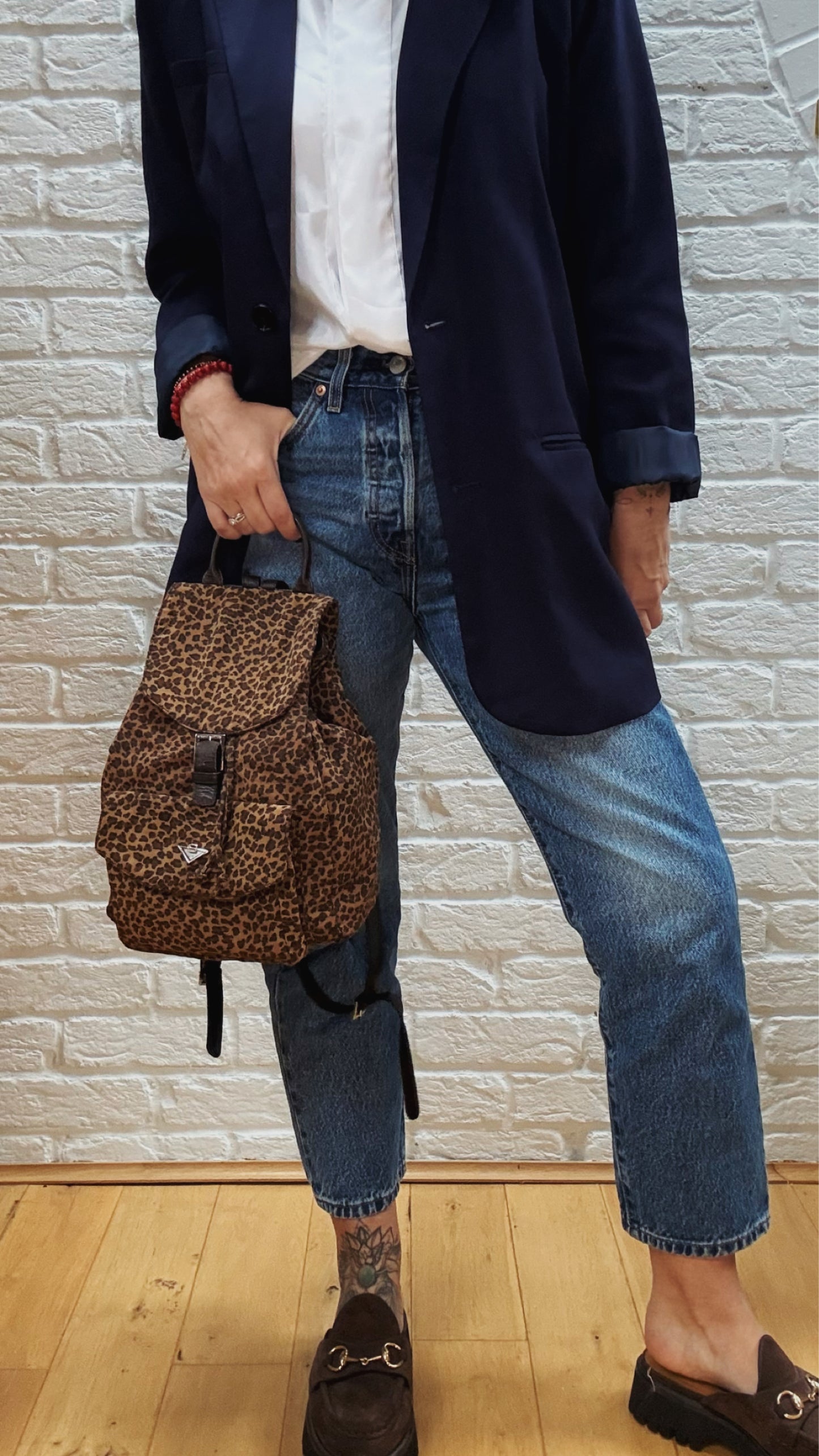 Bottega Veneta 1980s Leopard Print Back Pack