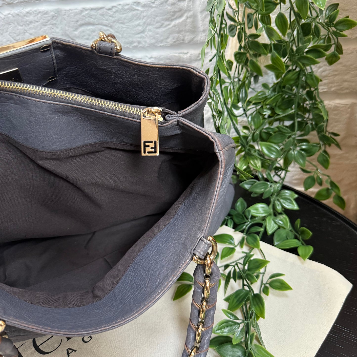 Fendi 1990s Mia Tote in Dove grey