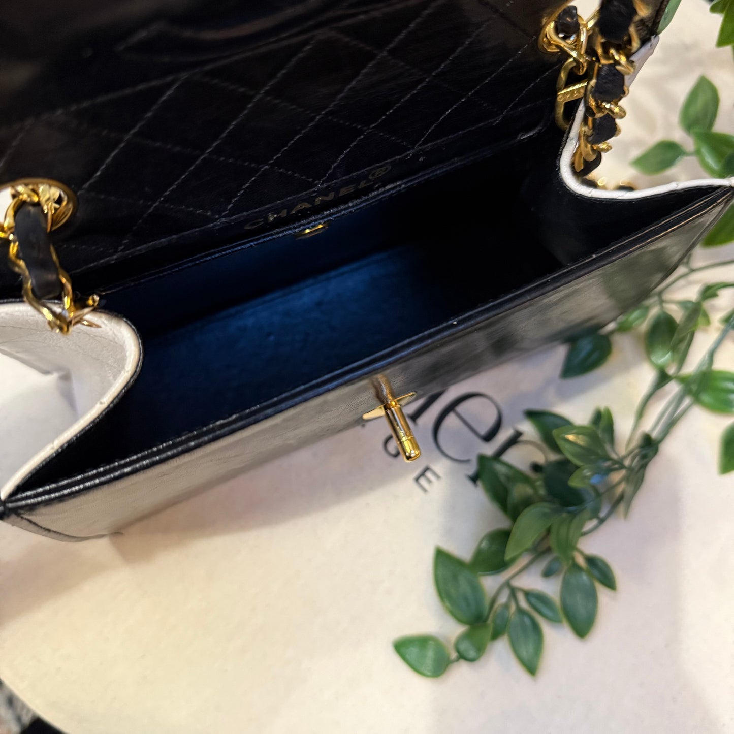 Chanel 1989 Bi Color Quilted Lambskin Trapeze Bag