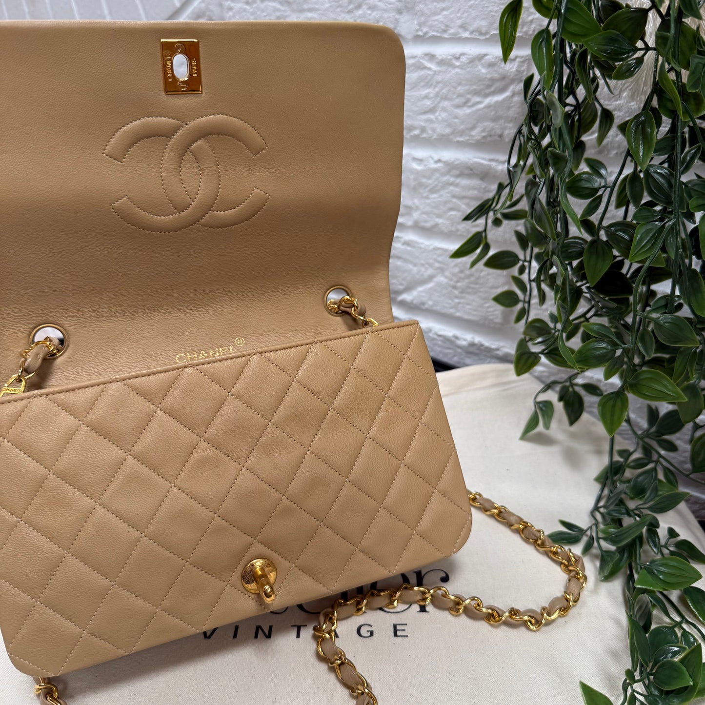 Chanel 1989 Rare Dark Beige Full Flap