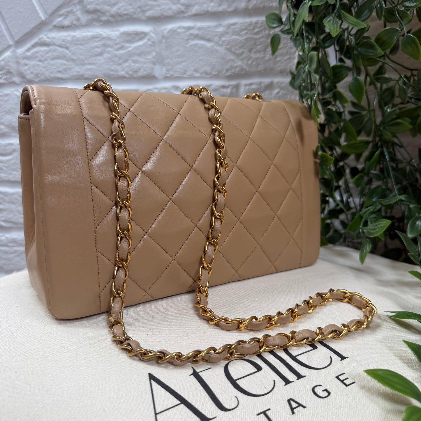 Chanel 1993 Rare Dark Beige Diana Medium