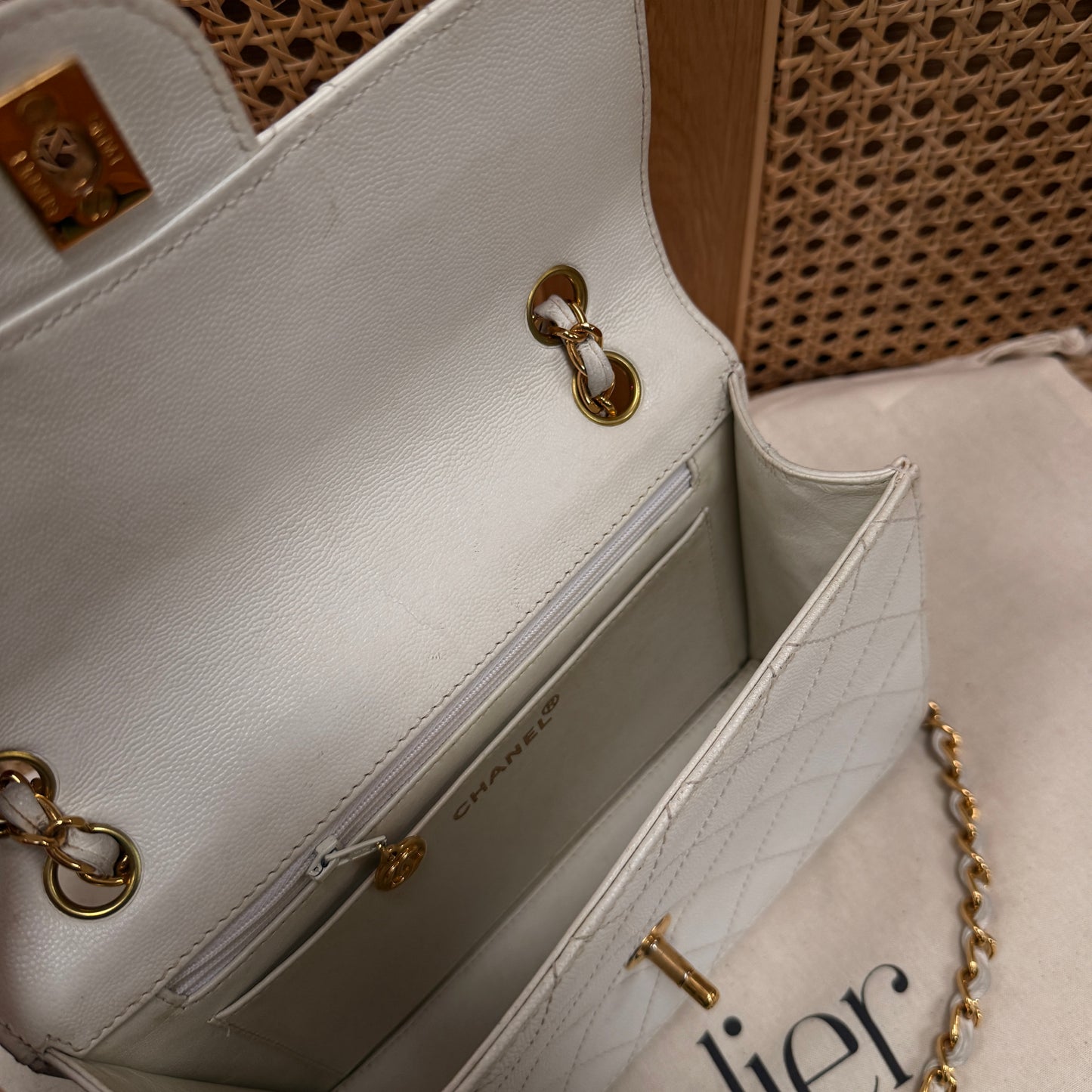 Chanel 1997 Ivory Caviar Single Flap