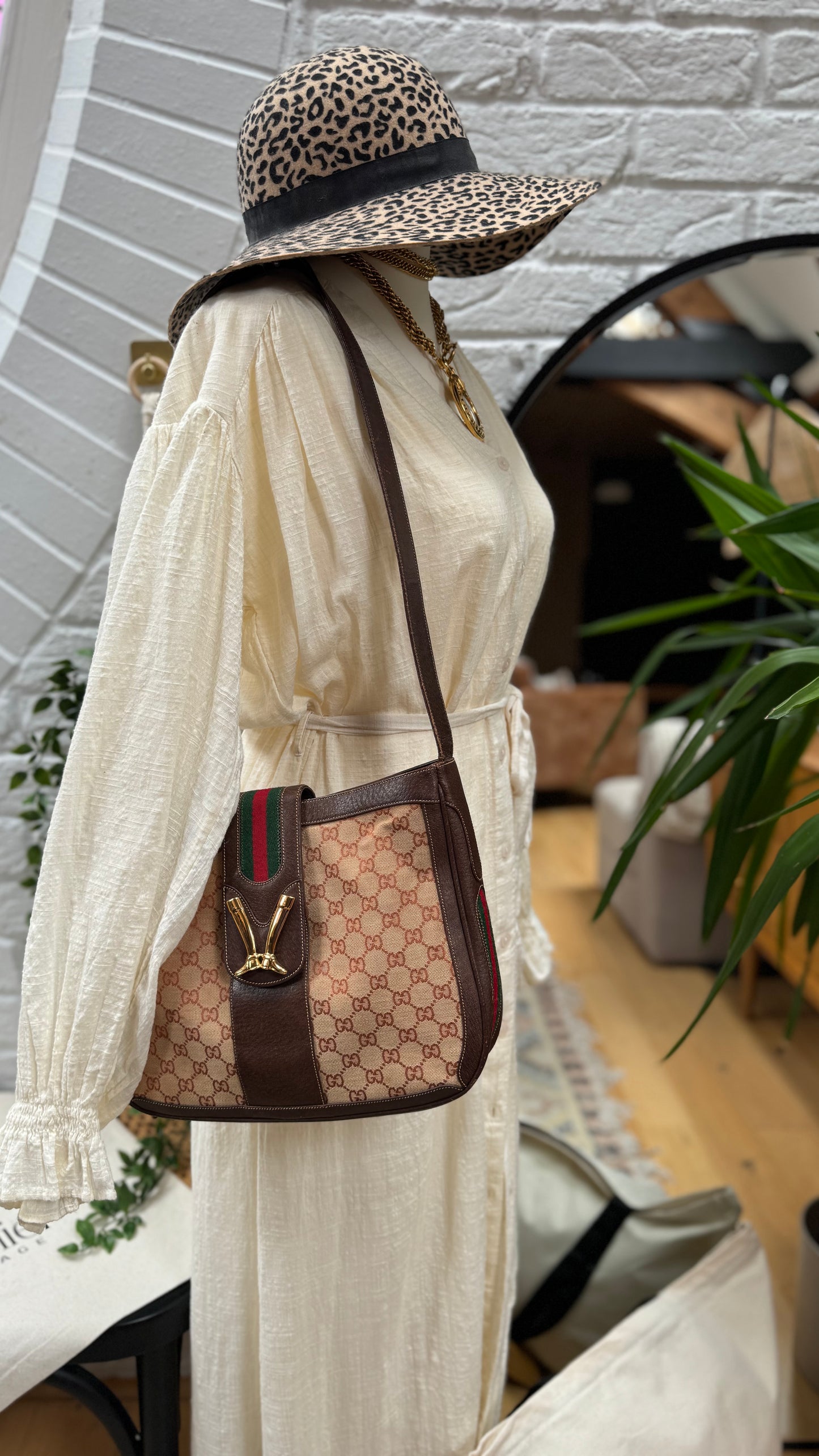 Gucci 1980s Rare Sherry Line Riding Boots Shoulder Bag