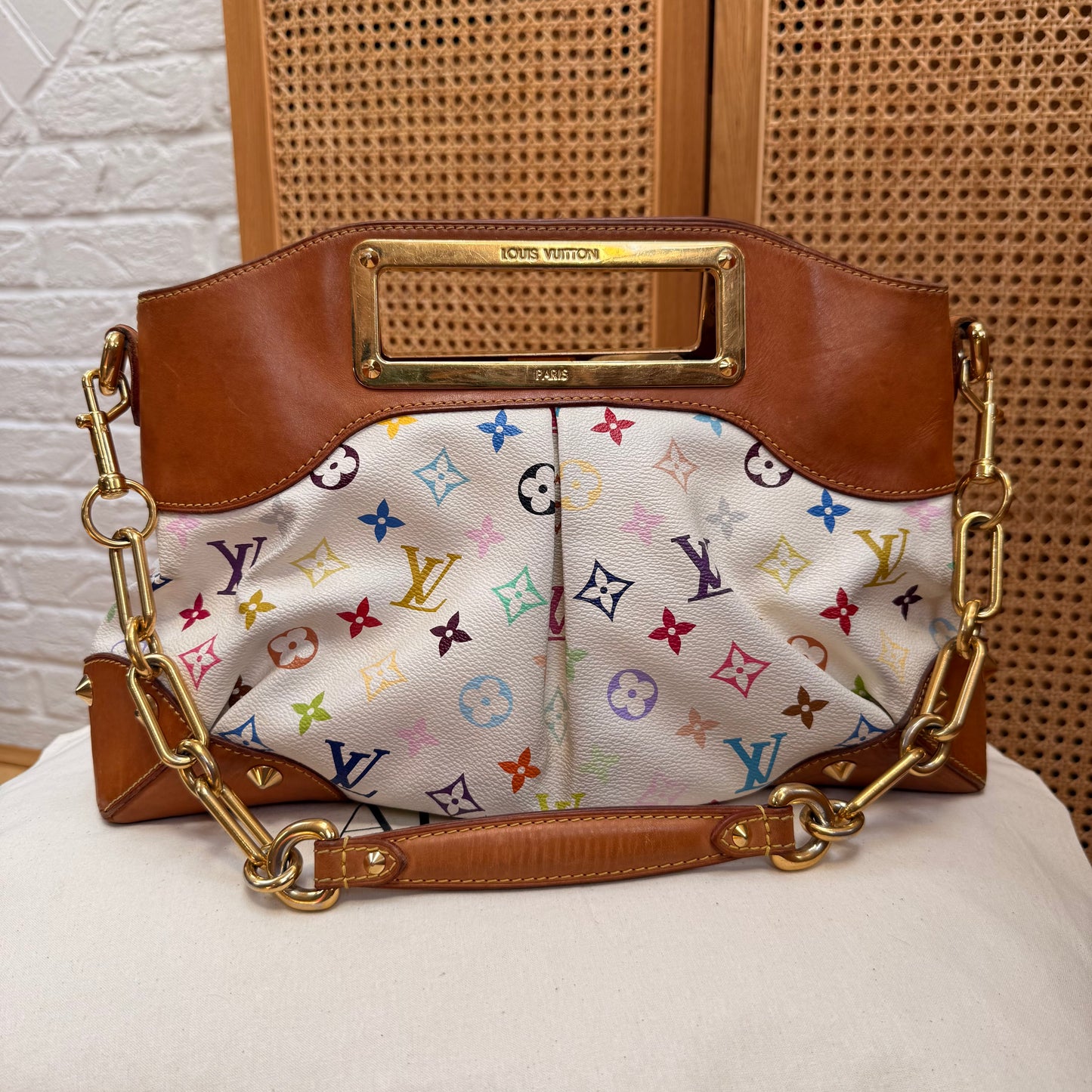 Louis Vuitton 2003 Murakami White Multi Color Judy MM