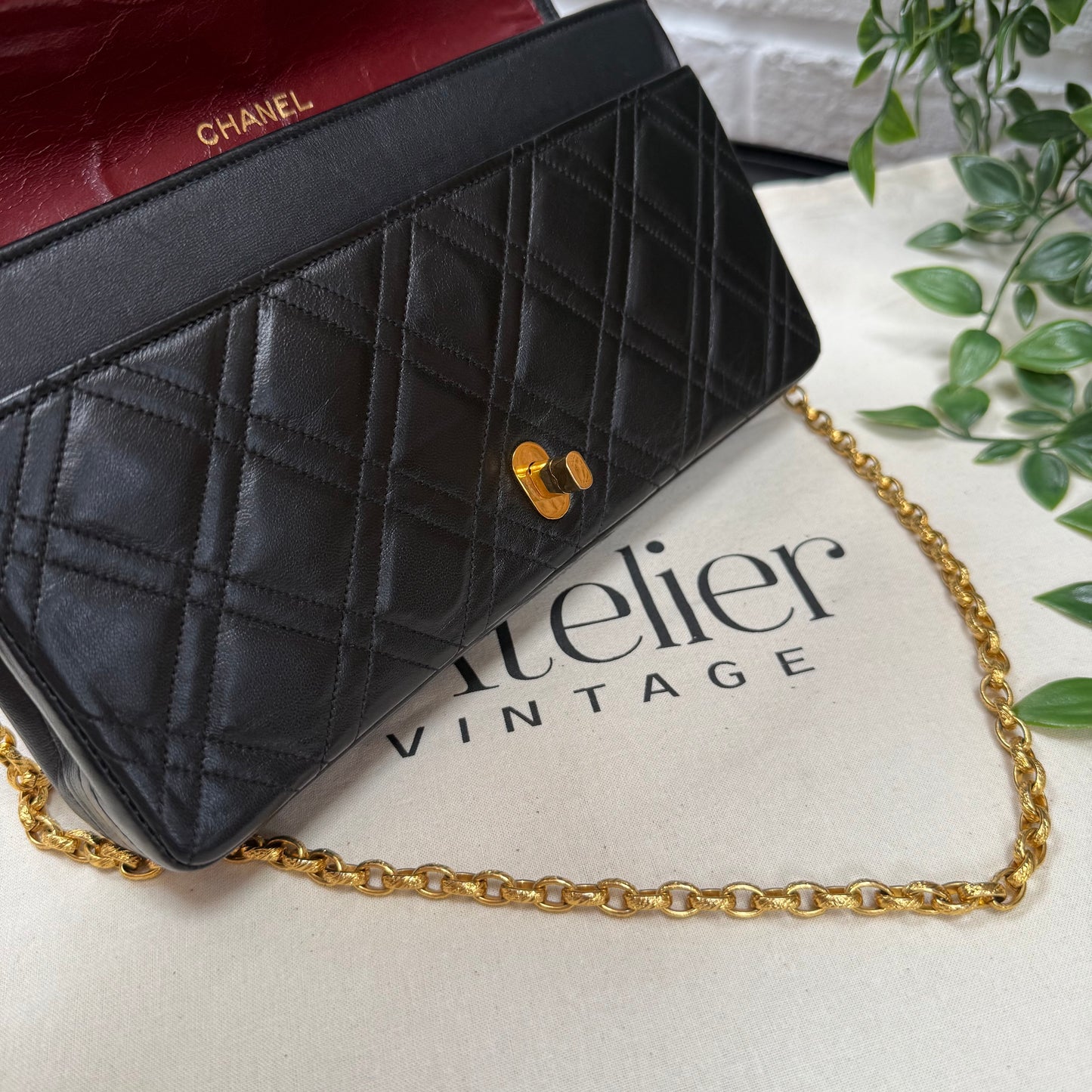 Chanel Rare 1986 Double Diamond Quilted Bijoux Chain Classic Rectangle