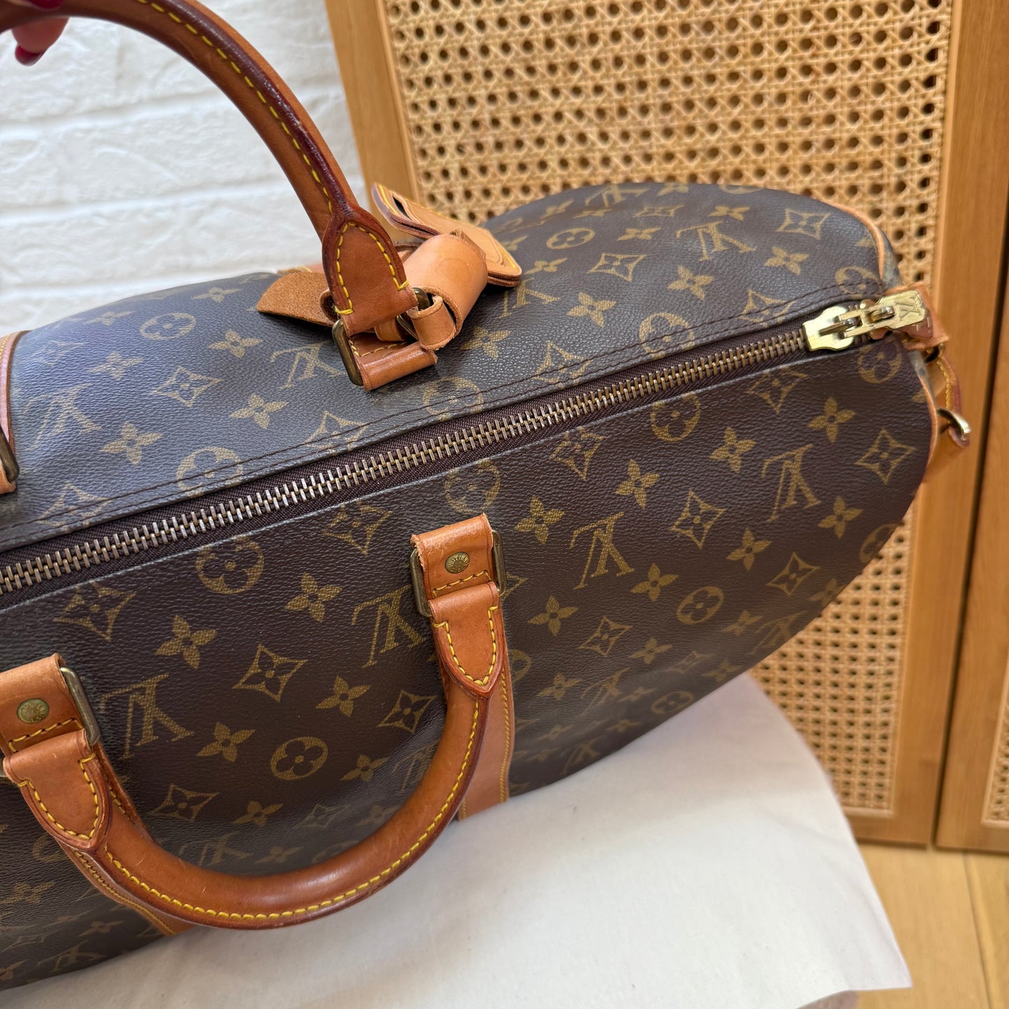 Louis Vuitton 1987 Keepall Bandoulier 50 with luggage tag & handle strap