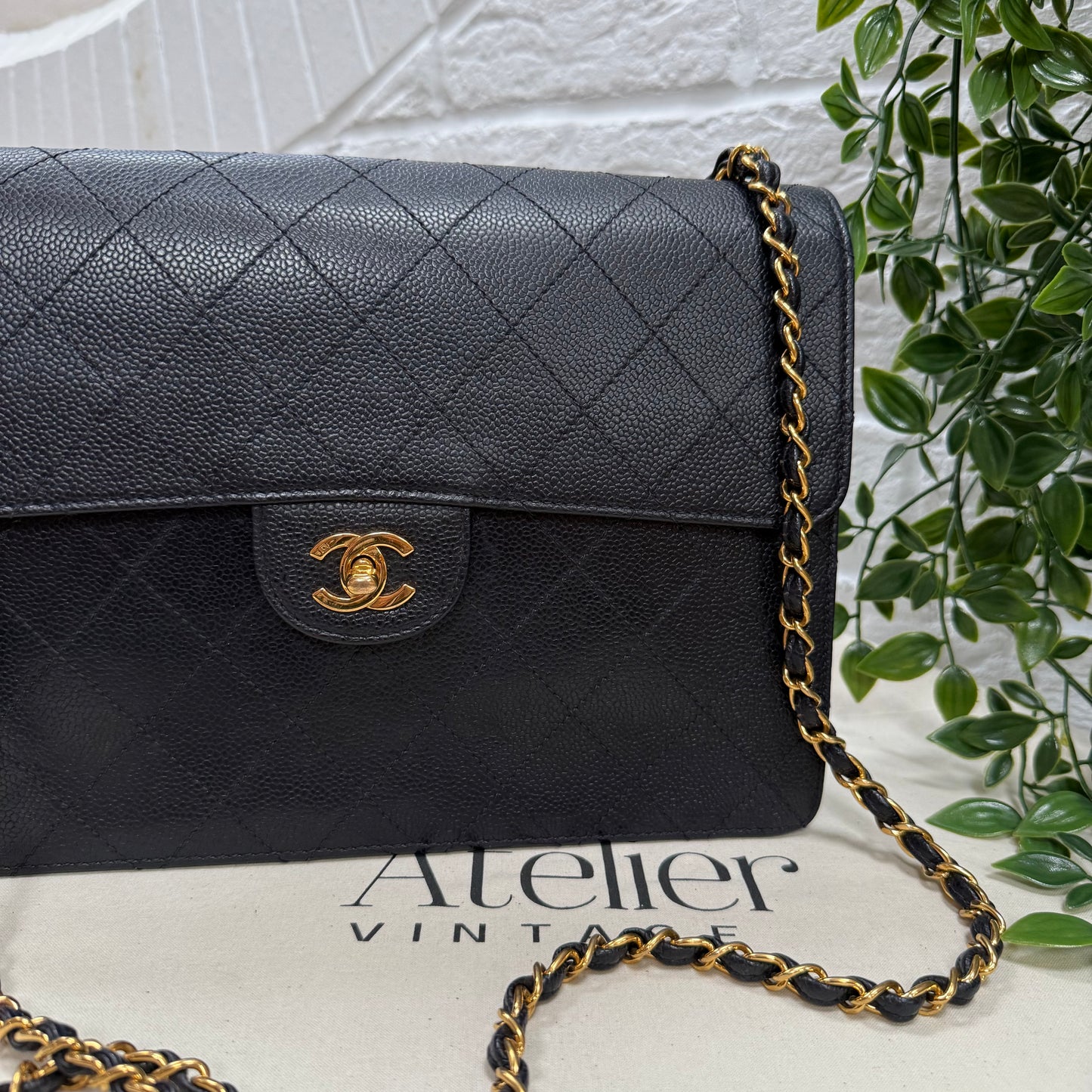Chanel 1997 Very Rare Midnight Blue Caviar Single Flap
