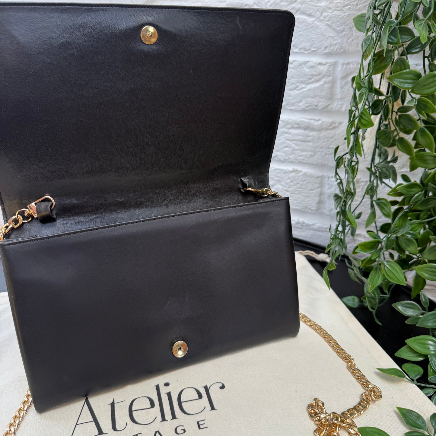 Celine 1980s Celine Triomphe two way leather bag