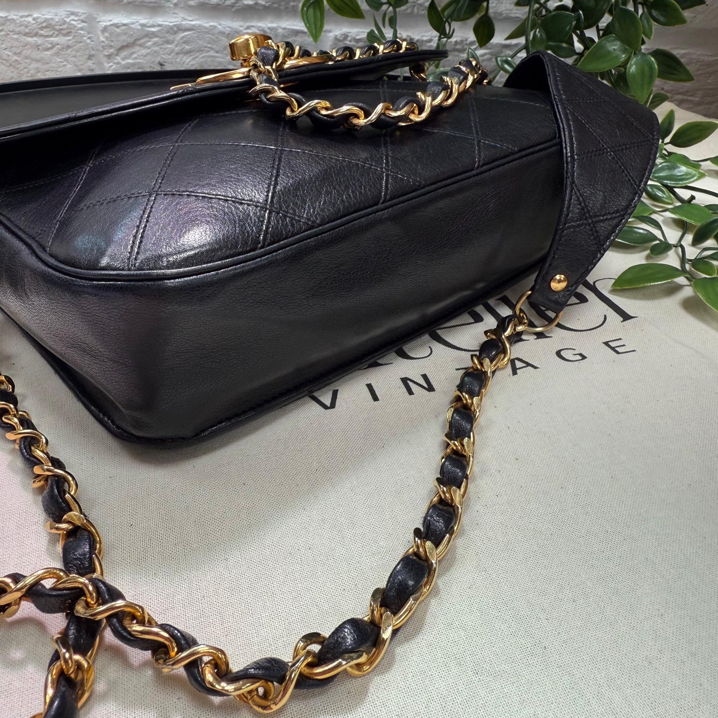 Chanel Jumbo CC Clasp Black Lambskin Cross Body