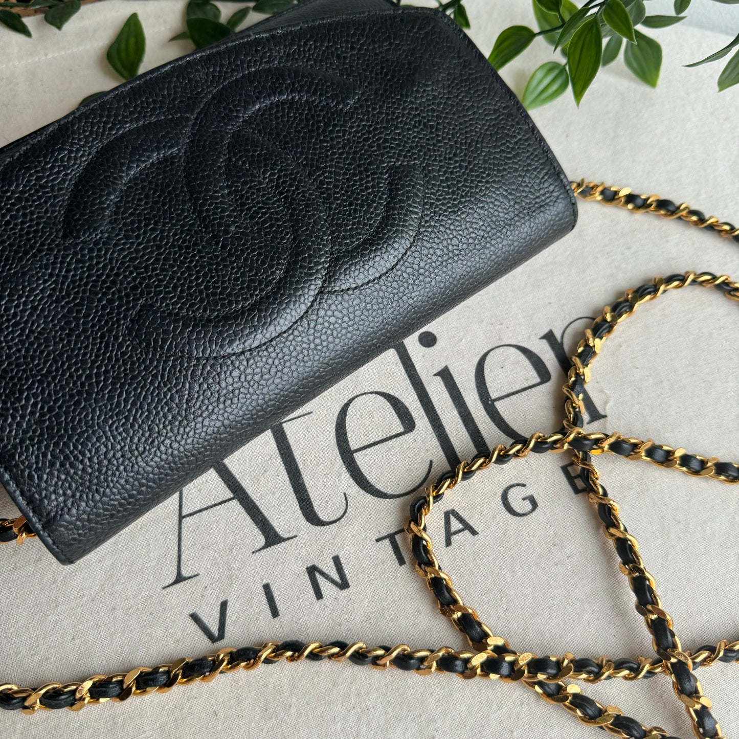 Chanel 1994 Caviar Leather Wallet on Chain WOC