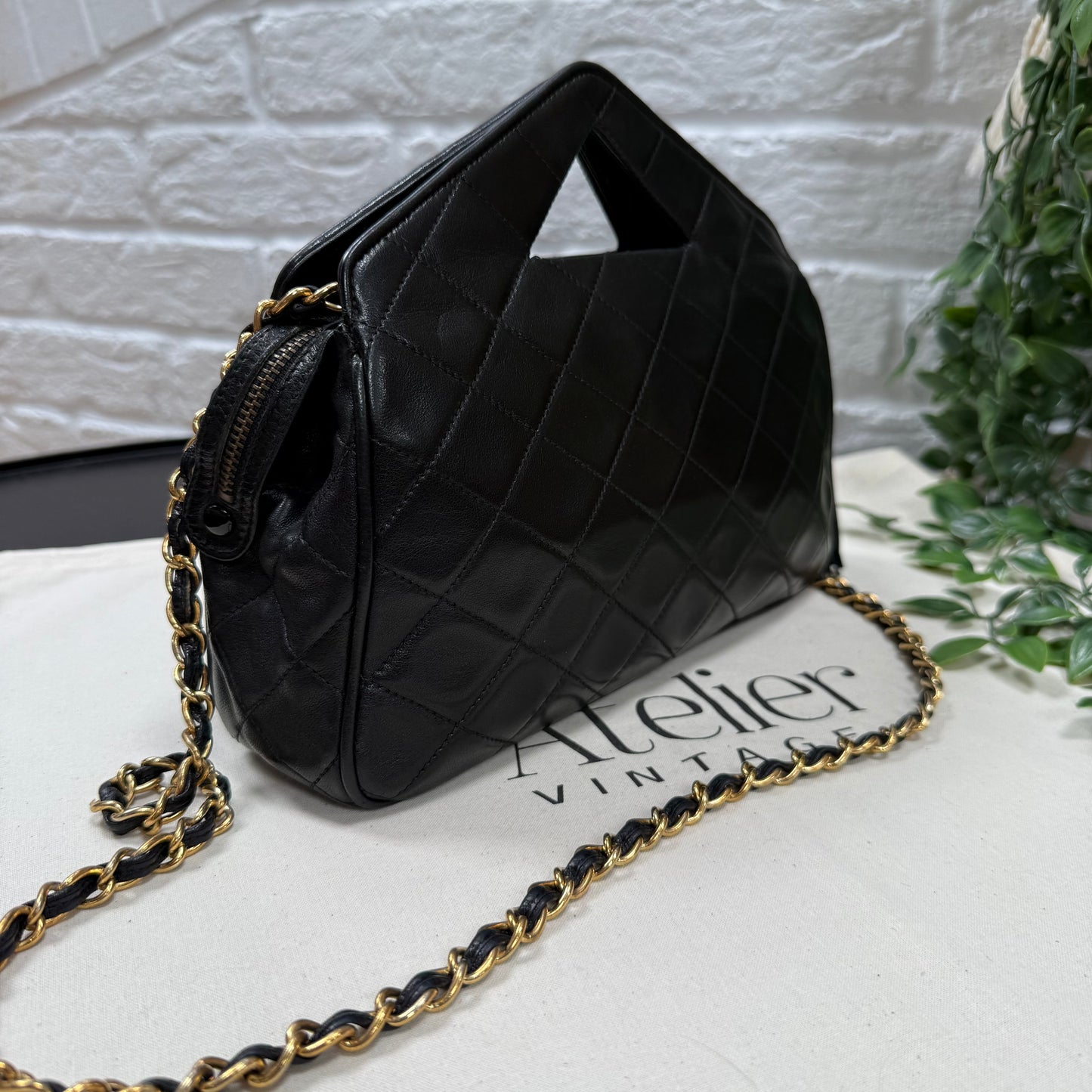 Chanel 1989 Chanel Two Way Top Handle & Cross Body Zip Top