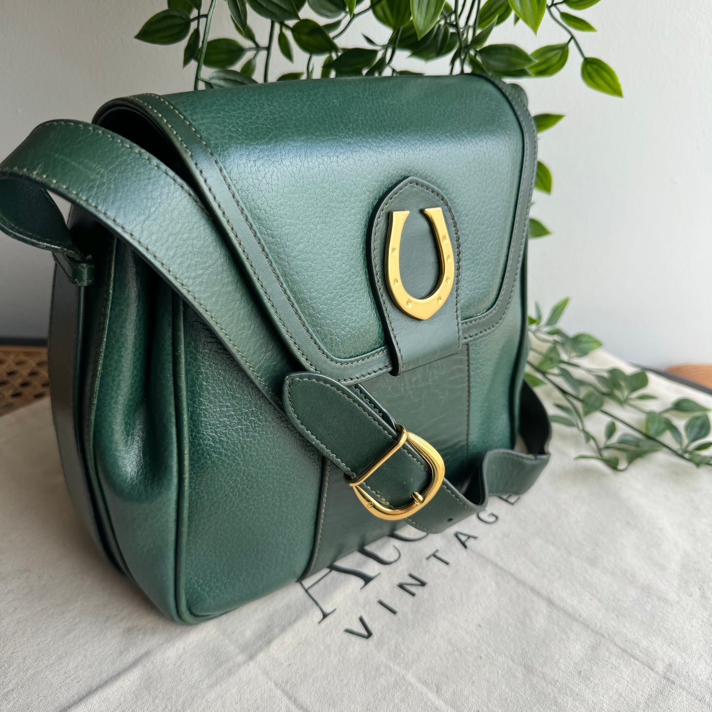 Gucci 1980s Emerald Horse Shoe Cross Body
