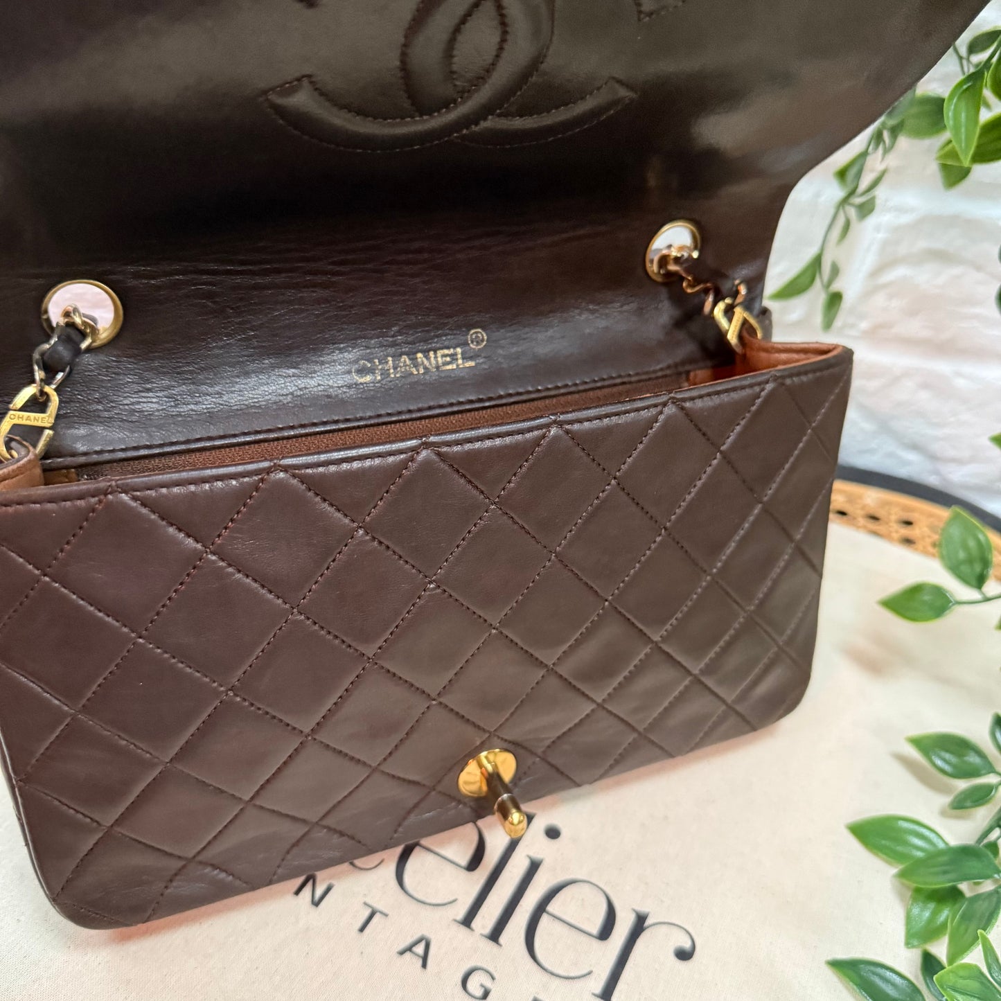 Chanel Rare 1989 Chocolate Brown Classic Medium Rectangle Full Flap