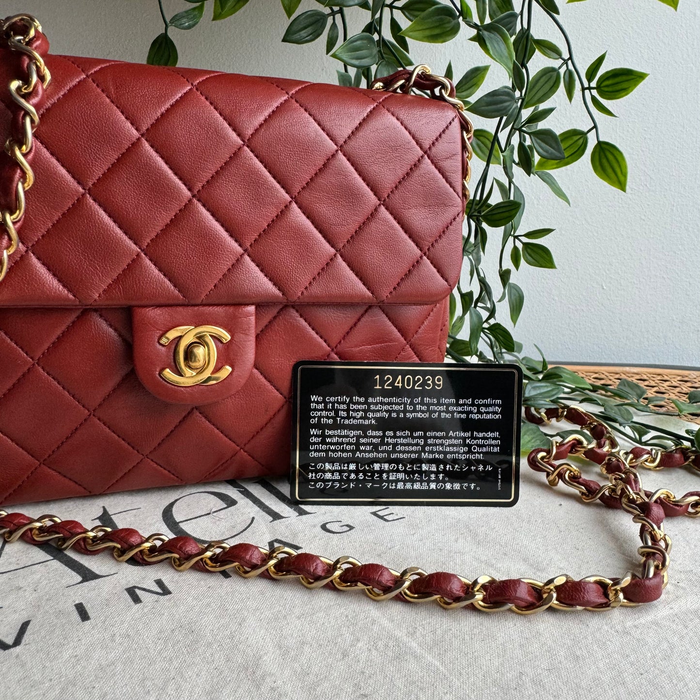 Chanel 1989 Bordeaux Red Classic Single Flap Medium