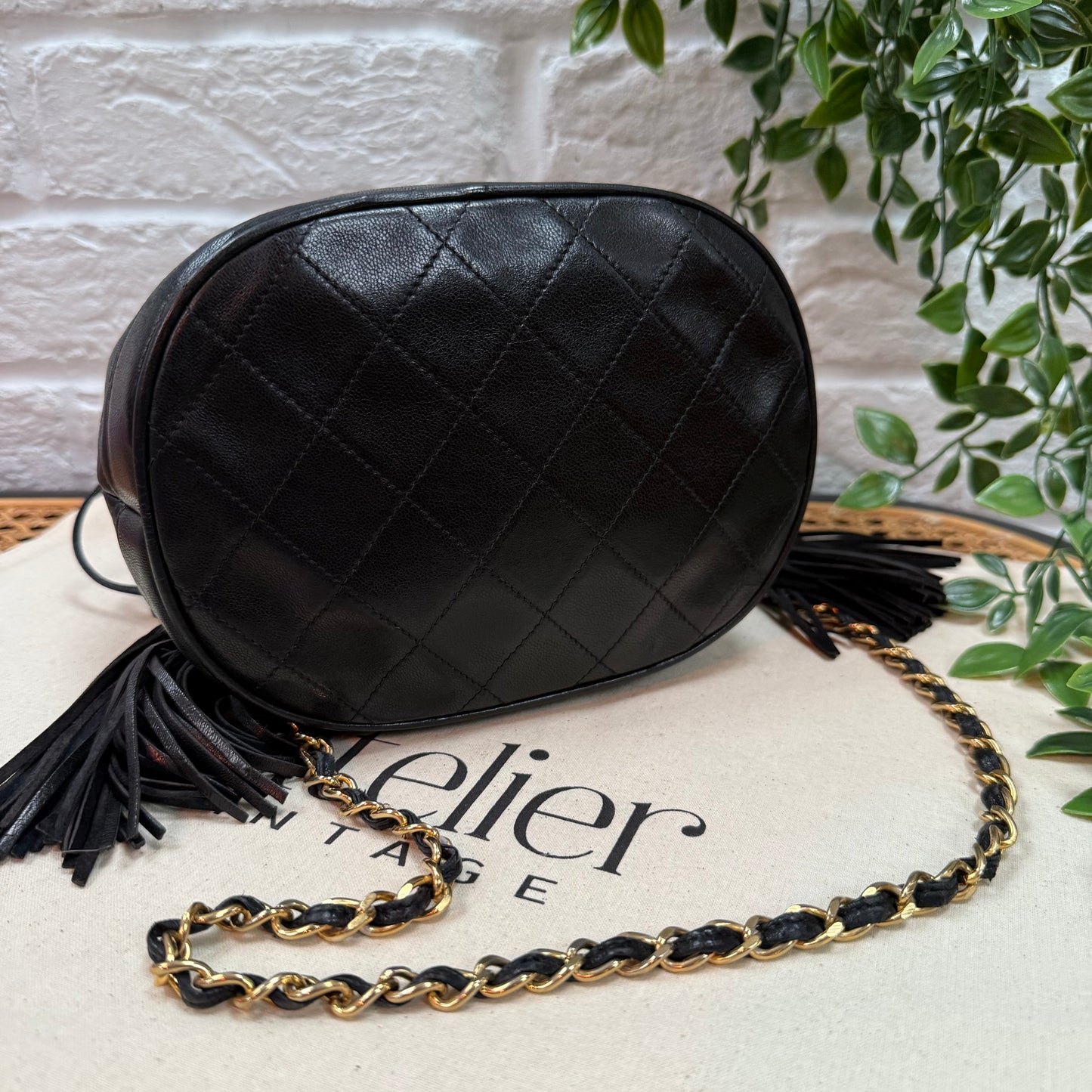 1997 Lambskin Double Tassel Bucket Bag