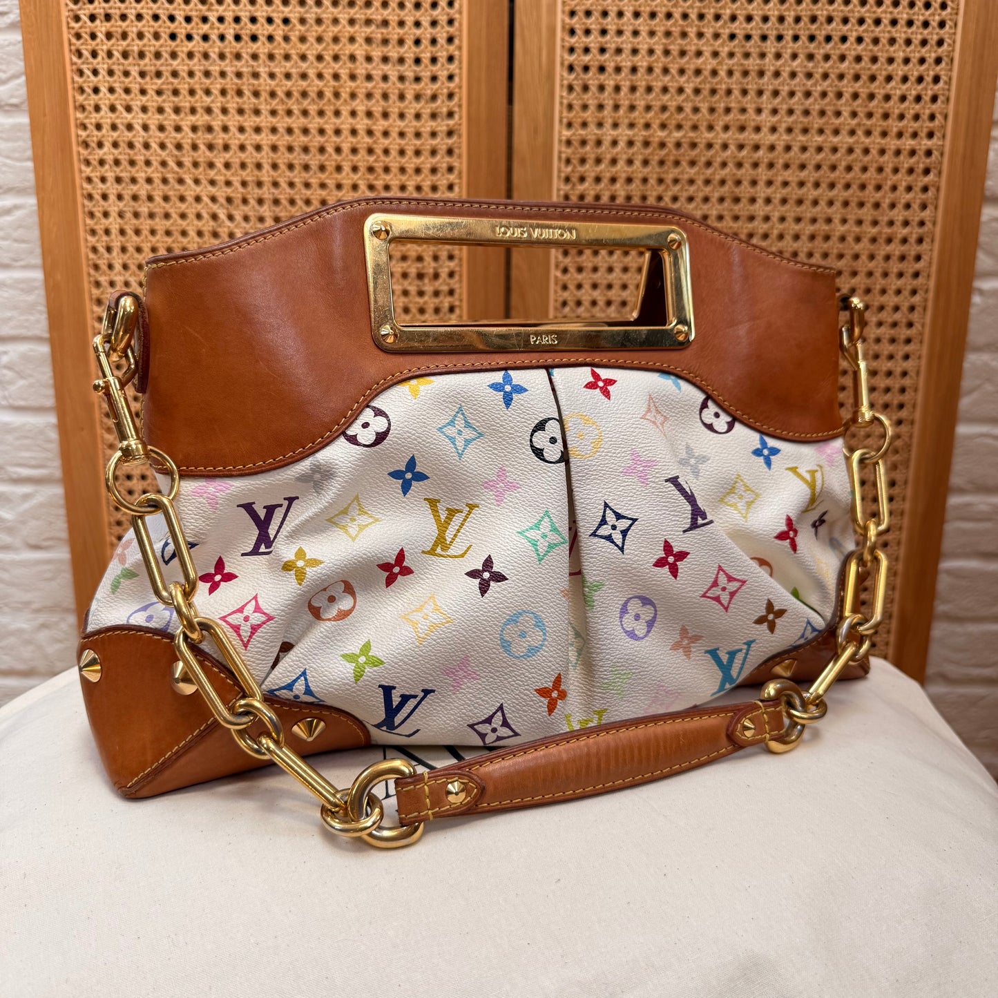 Louis Vuitton 2003 Murakami White Multi Color Judy MM