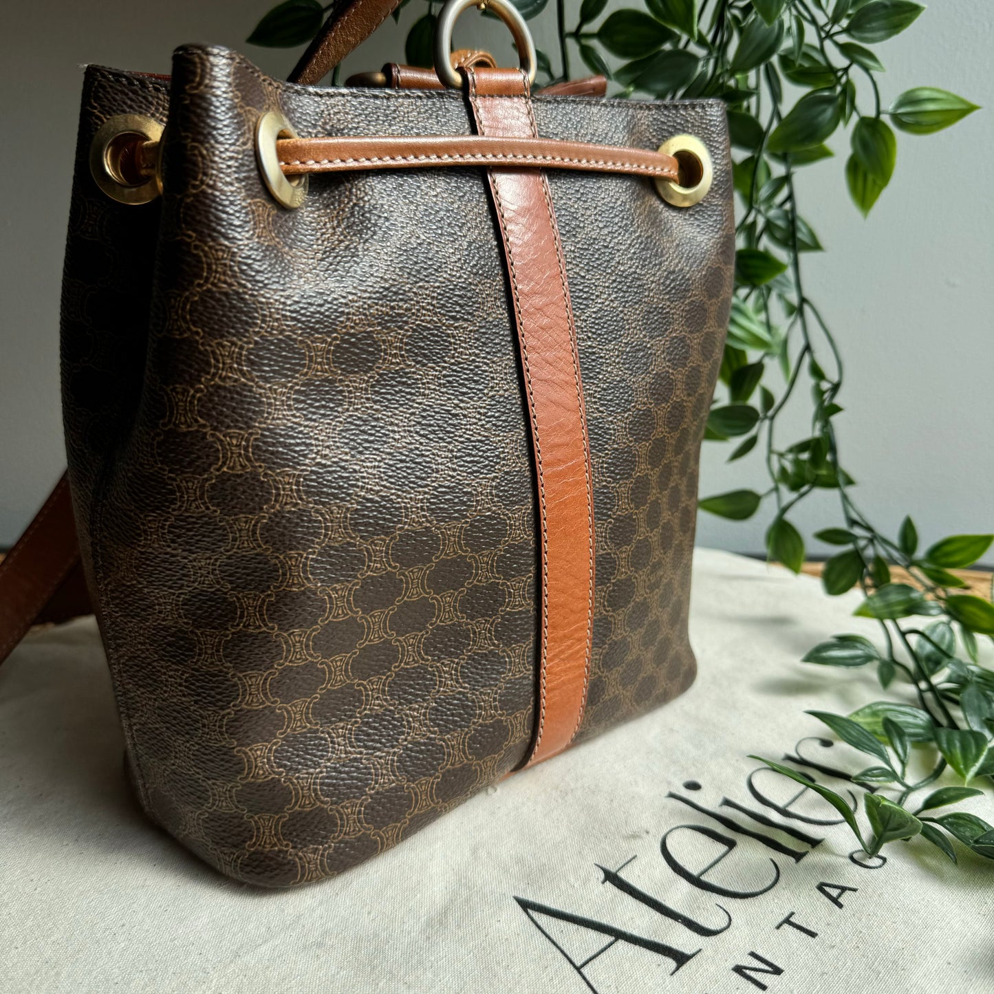 Celine 1980s Macadam Bucket Bag