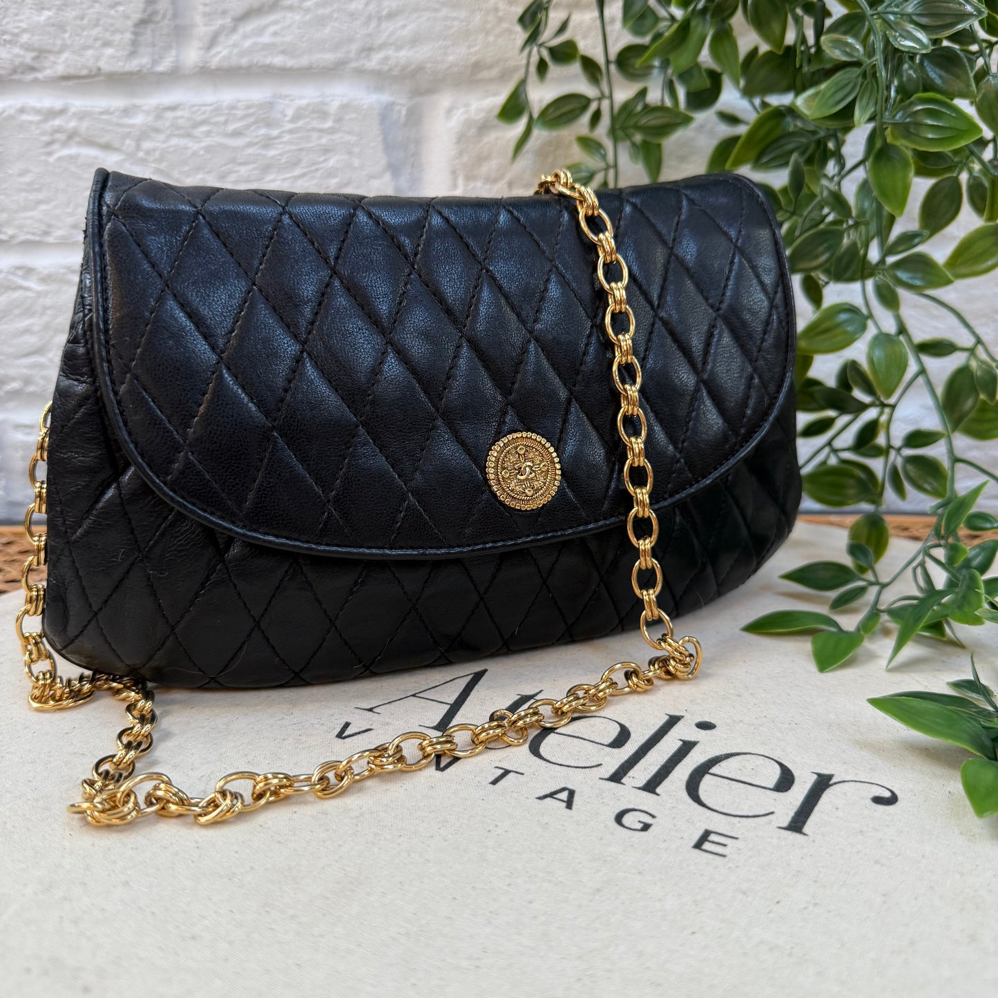 Chanel Rare 1970s CC Button Quilted Flap