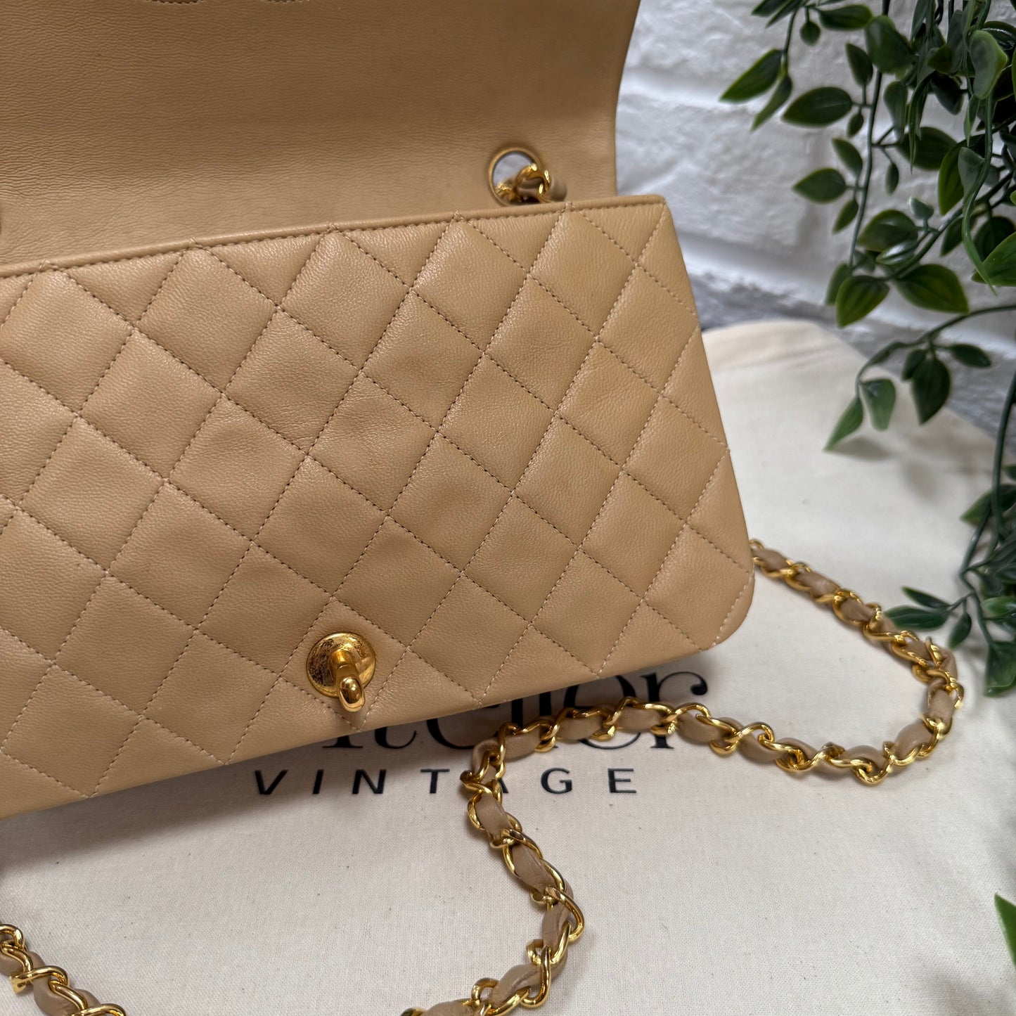 Chanel 1989 Rare Dark Beige Full Flap
