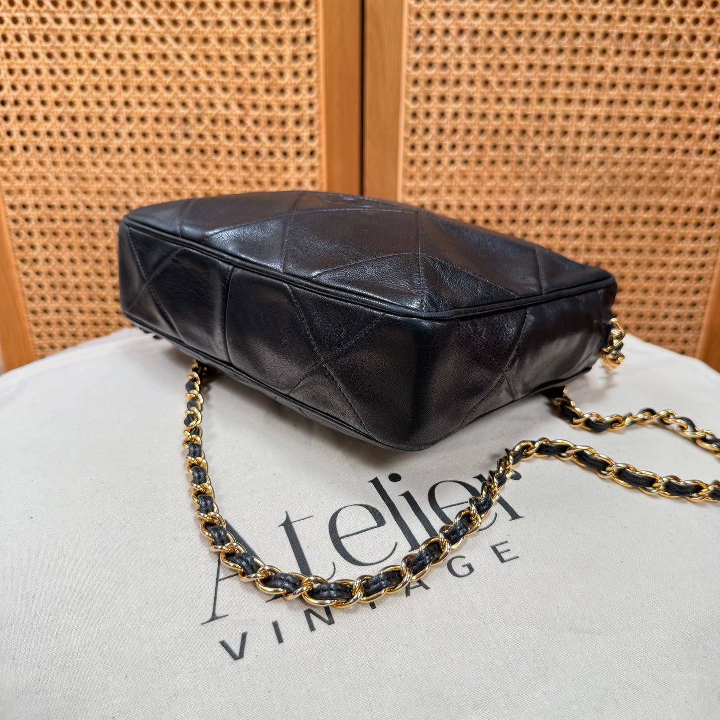 Chanel 1986 CC Quilted Black Tassel Camera bag