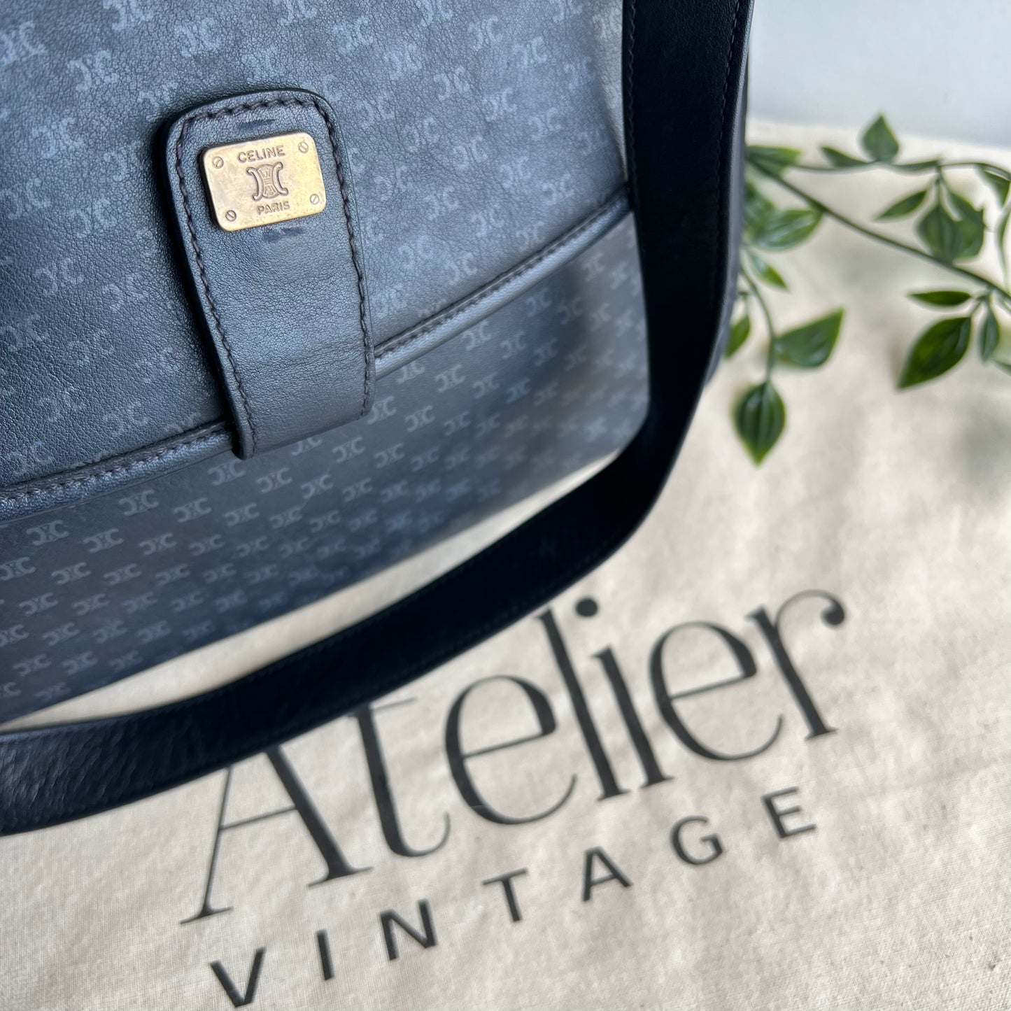 Celine Vintage Navy Shoulder Bag