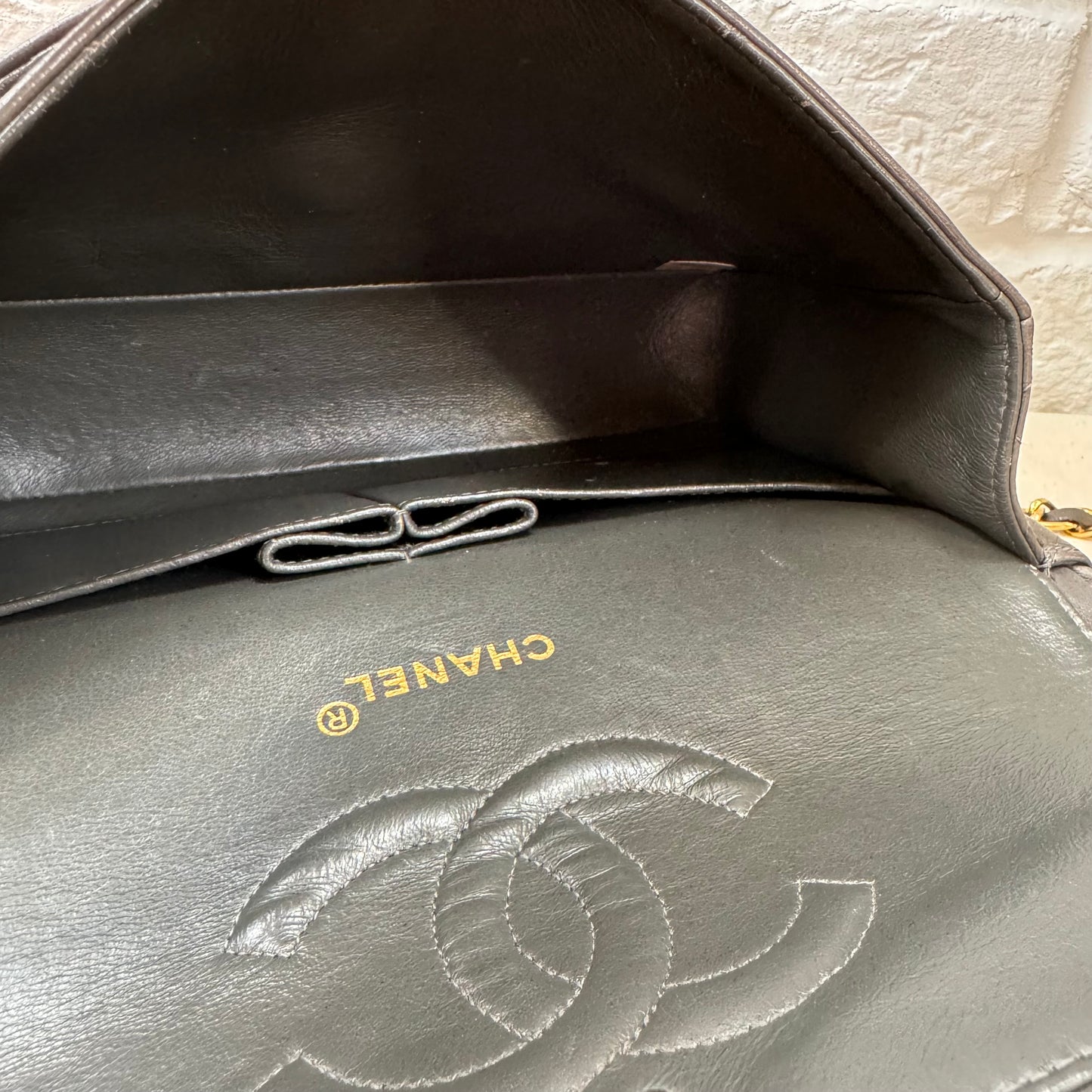 Chanel 1991 Mole Grey Classic Double Flap Medium