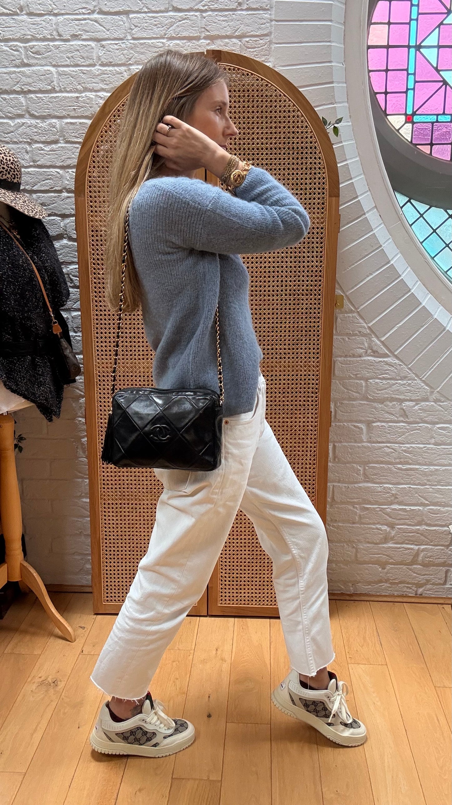Chanel 1986 CC Quilted Black Tassel Camera bag