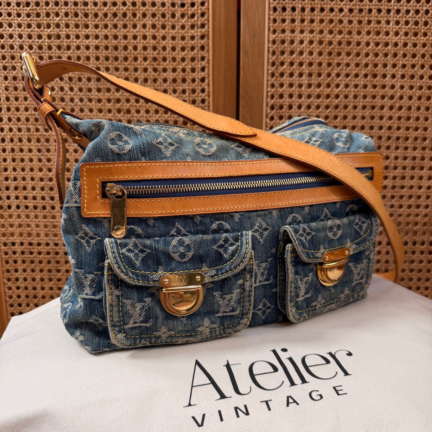 Louis Vuitton 2006 Monogram Denim Cross Body Baggy PM