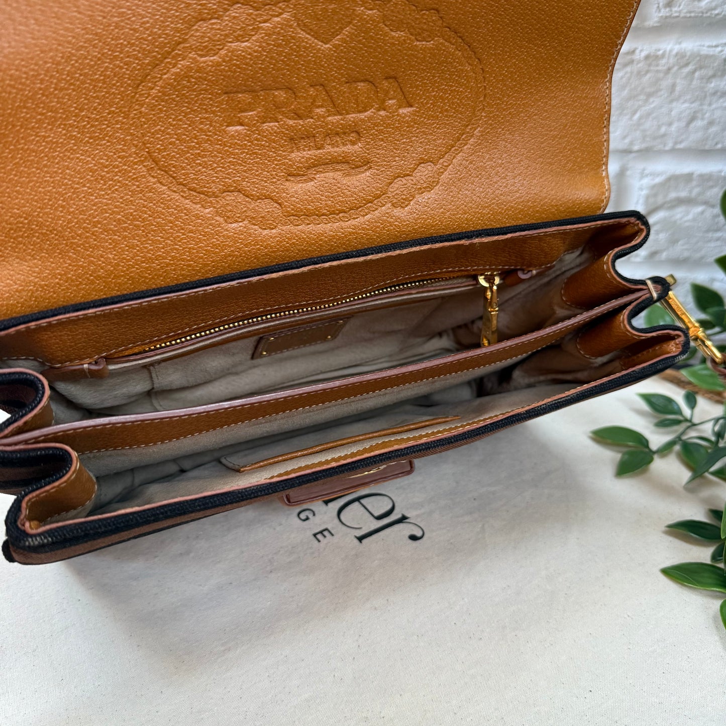 Prada Two Way Canapa Shoulder Bag