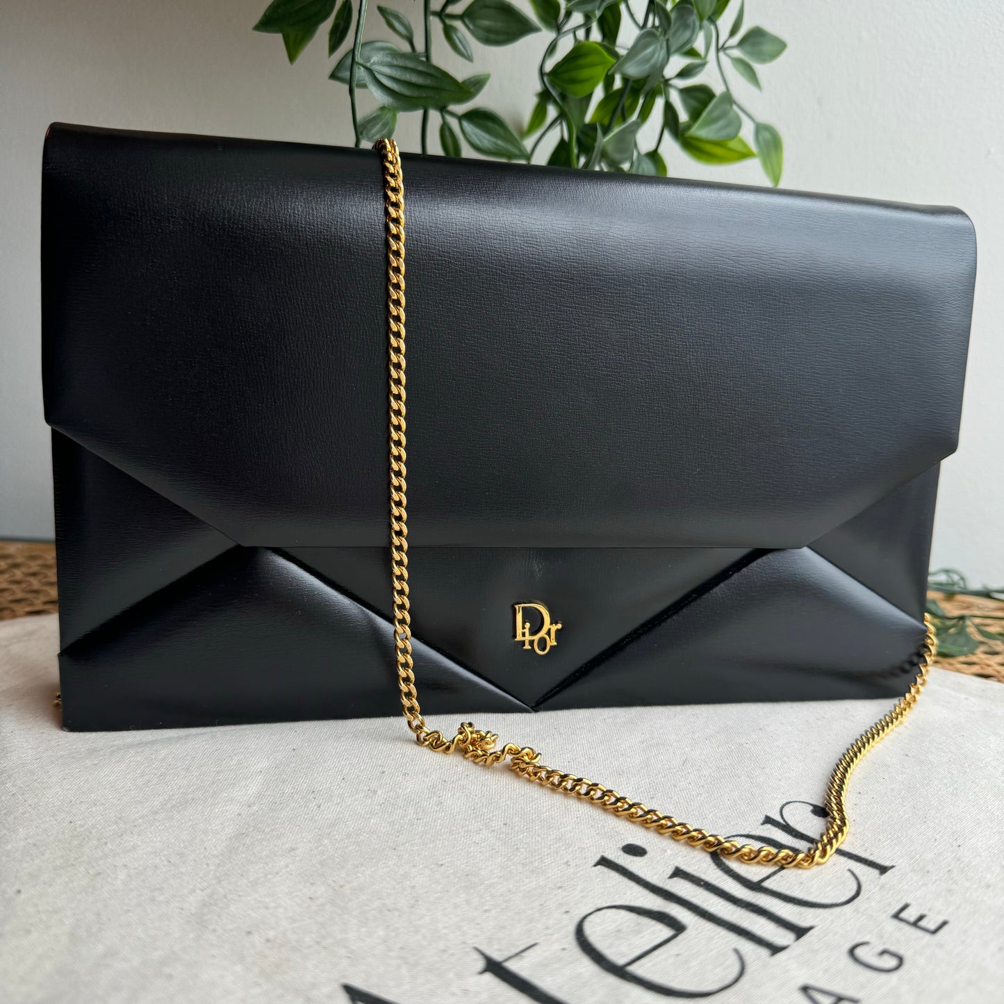 Dior 1980s Quilted Two Way Chain Strap Bag with Box