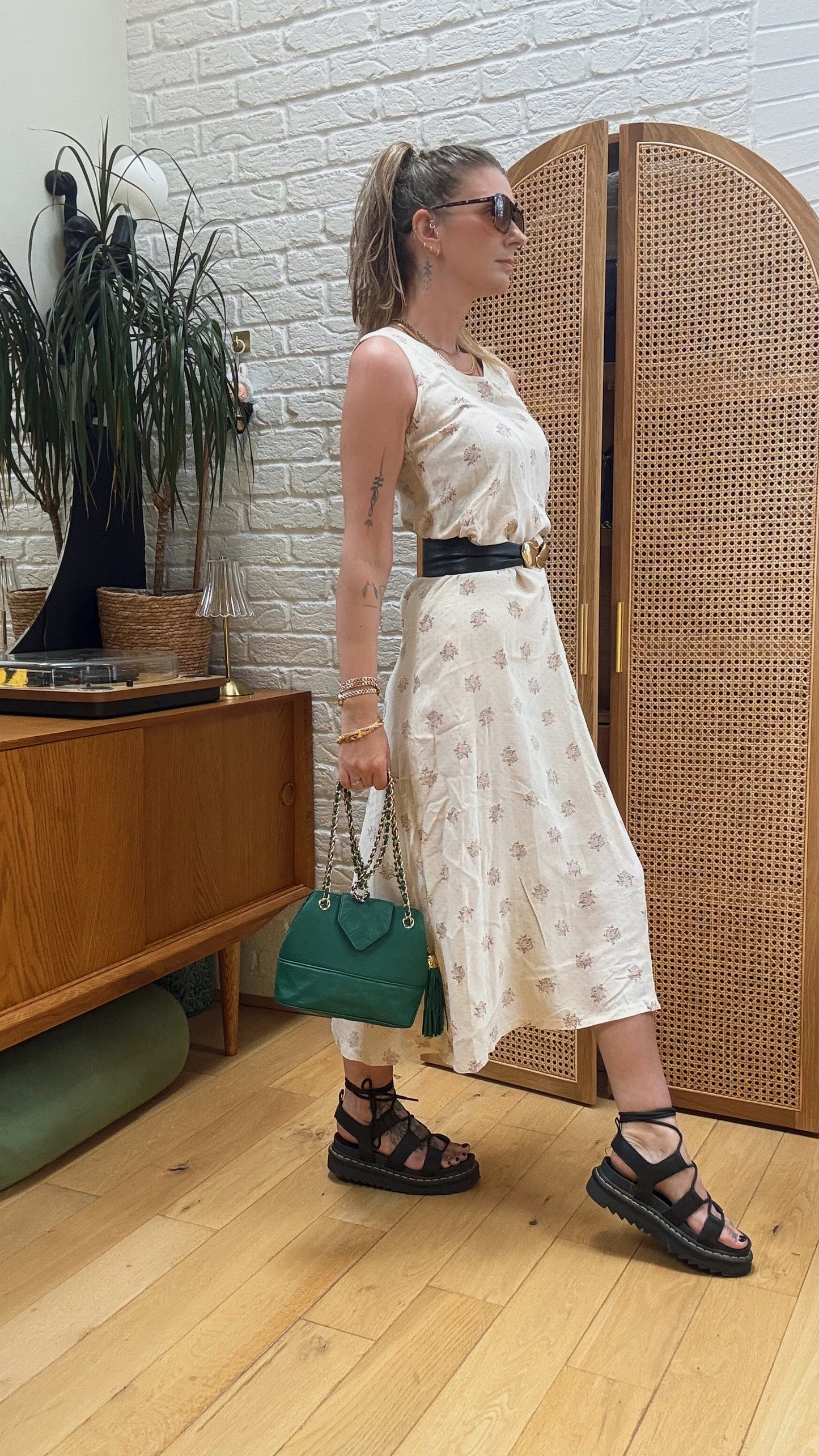Chanel 1989 Emerald Green Cross Body Envelope Flap tassel bag