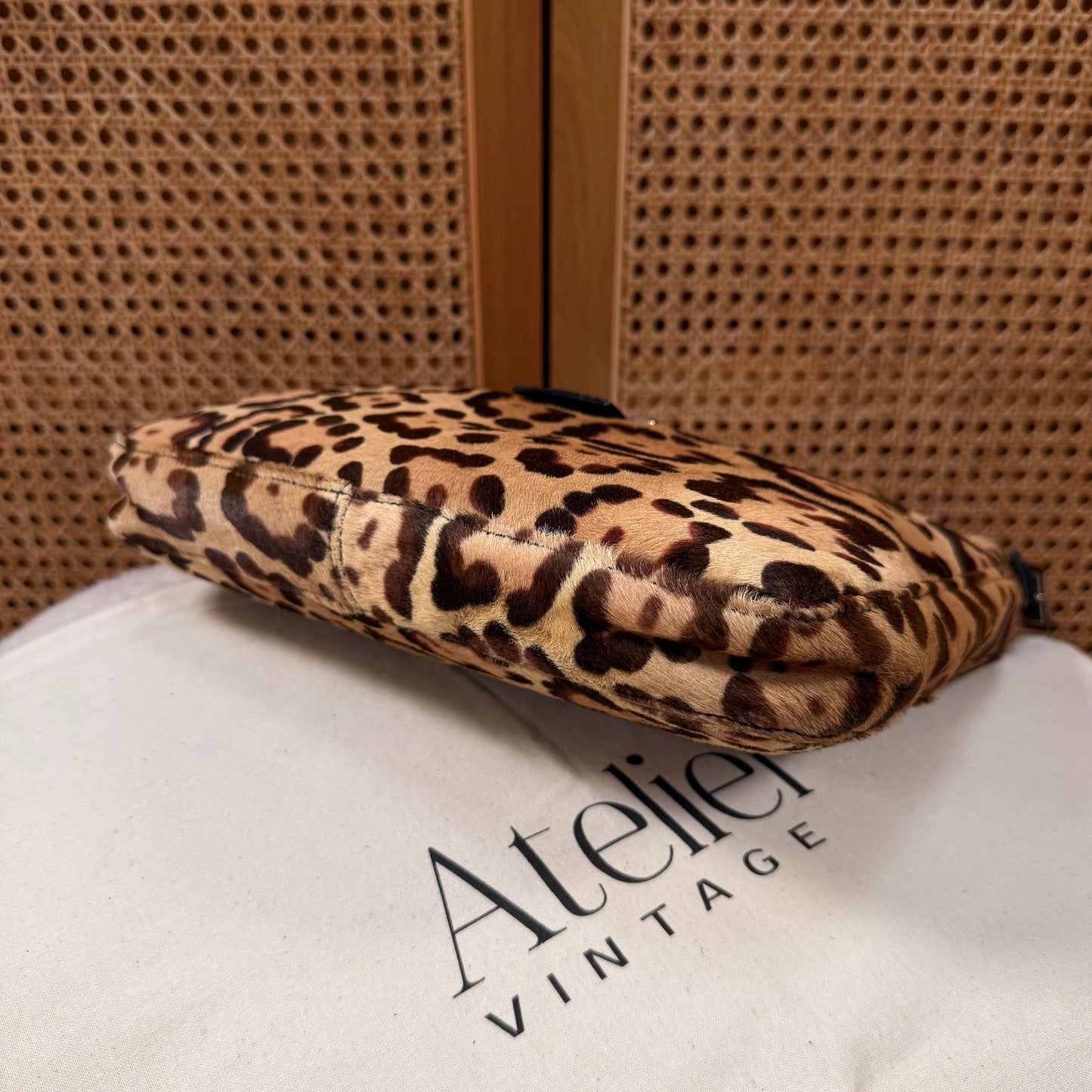 Fendi 2002 Mamma Baguette Leopard Tote - Limited Edition Pony Hair & Enamel Closure