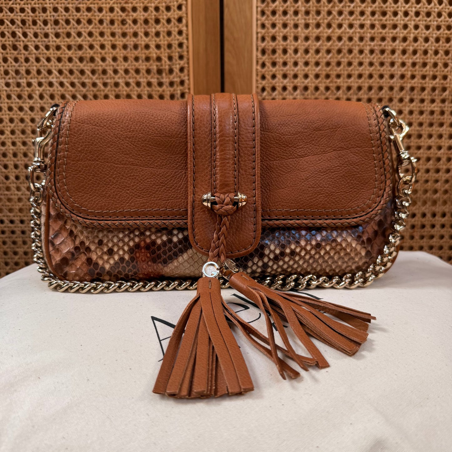 Gucci 2000s Marrakech Python Two Way Chain Bag