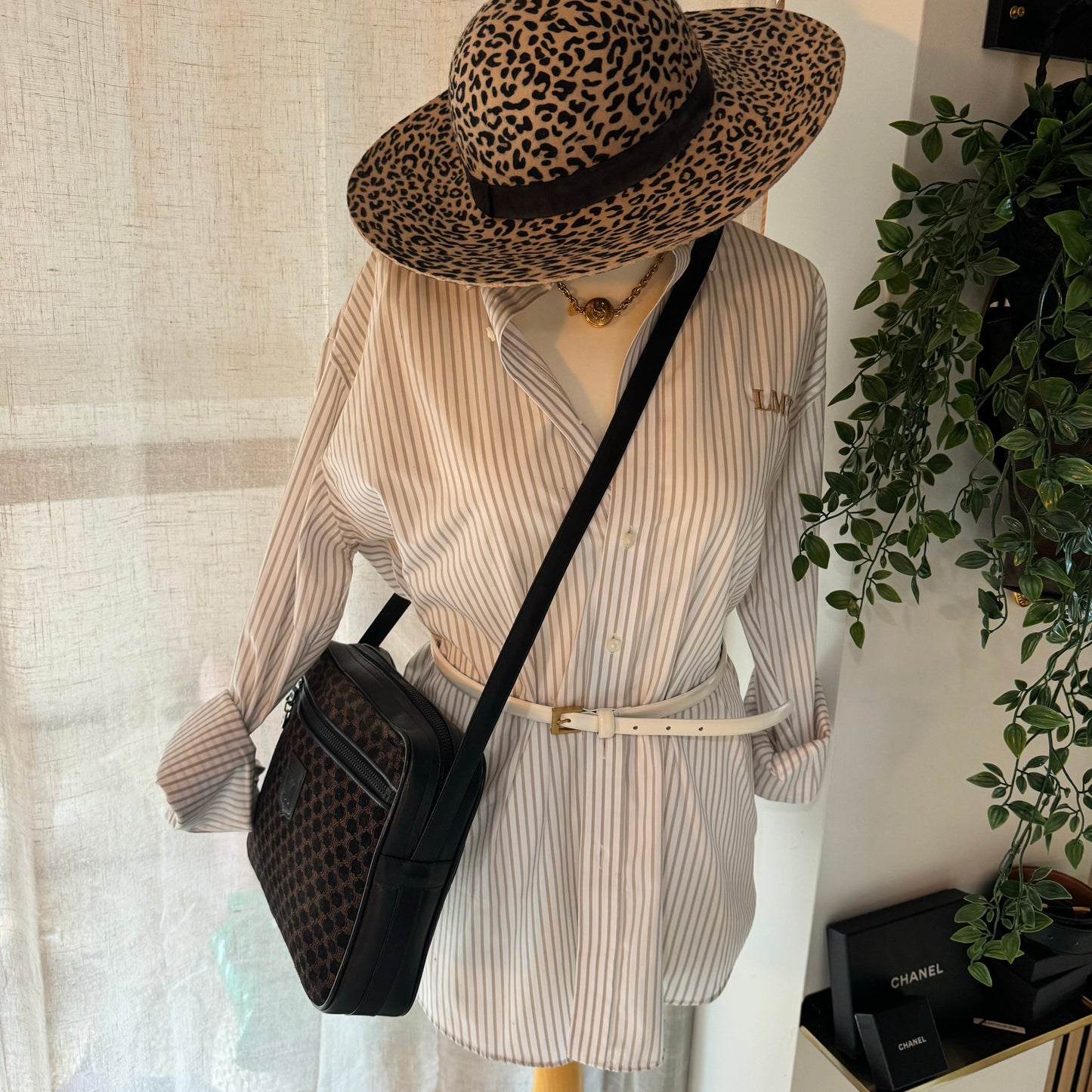 Celine 1990s Macadam Suede & Leather Cross Body