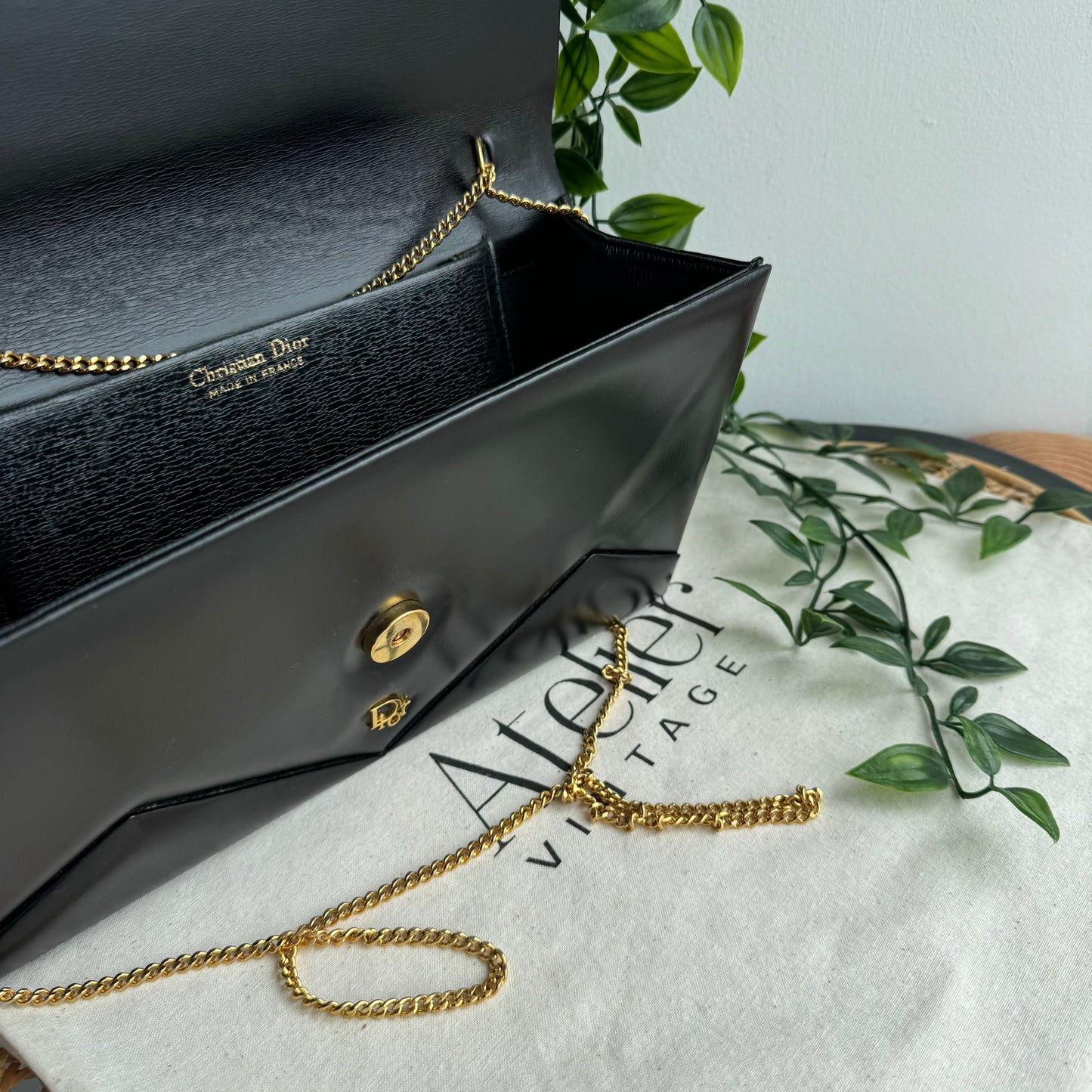 Dior 1980s Quilted Two Way Chain Strap Bag with Box
