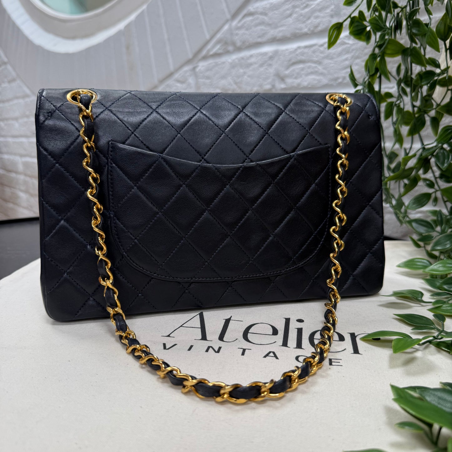 Chanel 1986 Navy Double Flap Medium