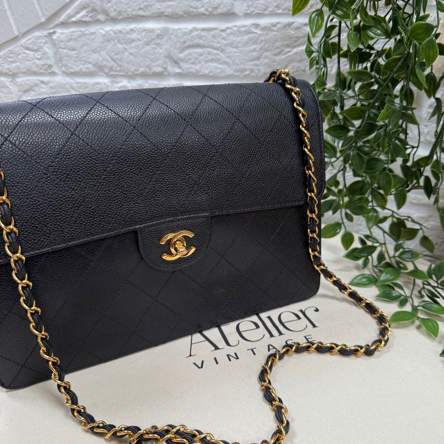 Chanel 1997 Very Rare Midnight Blue Caviar Single Flap