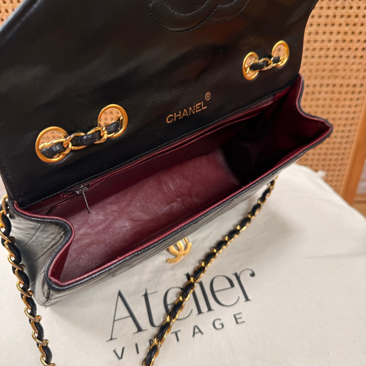 Chanel 1986 1986 Chevron Quilted Envelope Single Flap