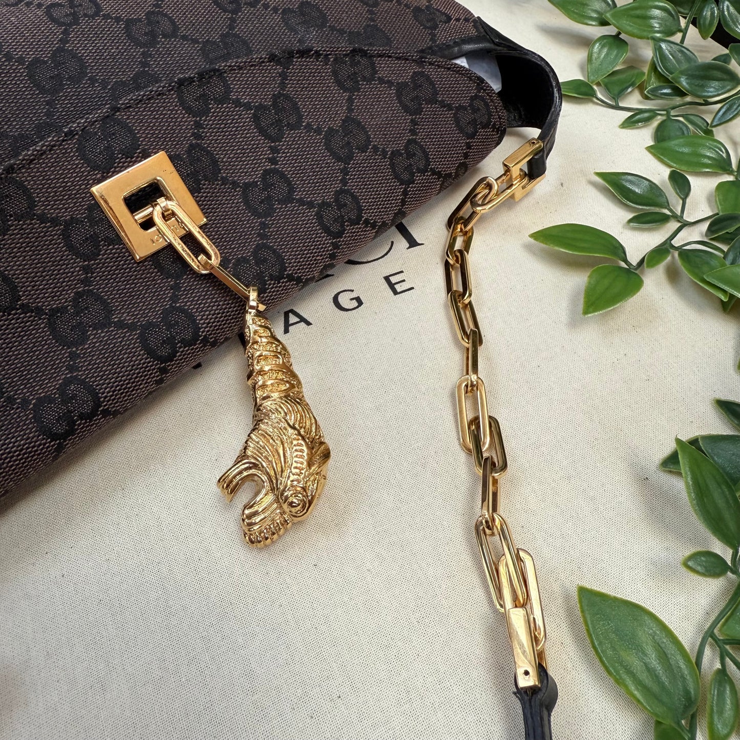 Gucci Rare 1990s Gucci X Tom Ford Tigers Head Cross Body