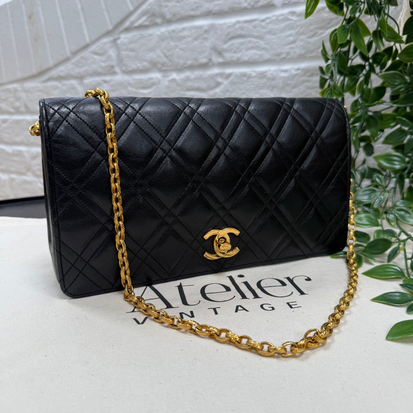 Chanel Rare 1986 Double Diamond Quilted Bijoux Chain Classic Rectangle