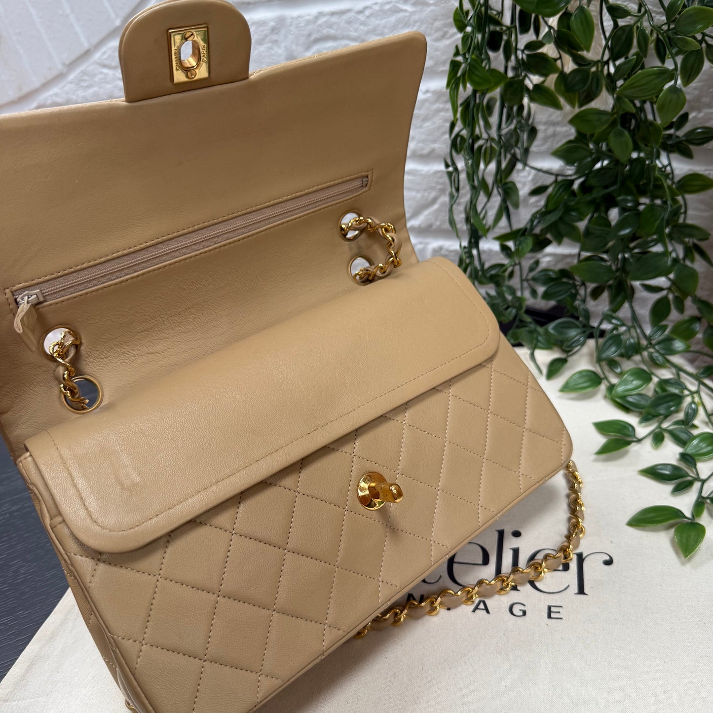 Chanel Rare 1989 Dark Beige Classic Double Flap Medium