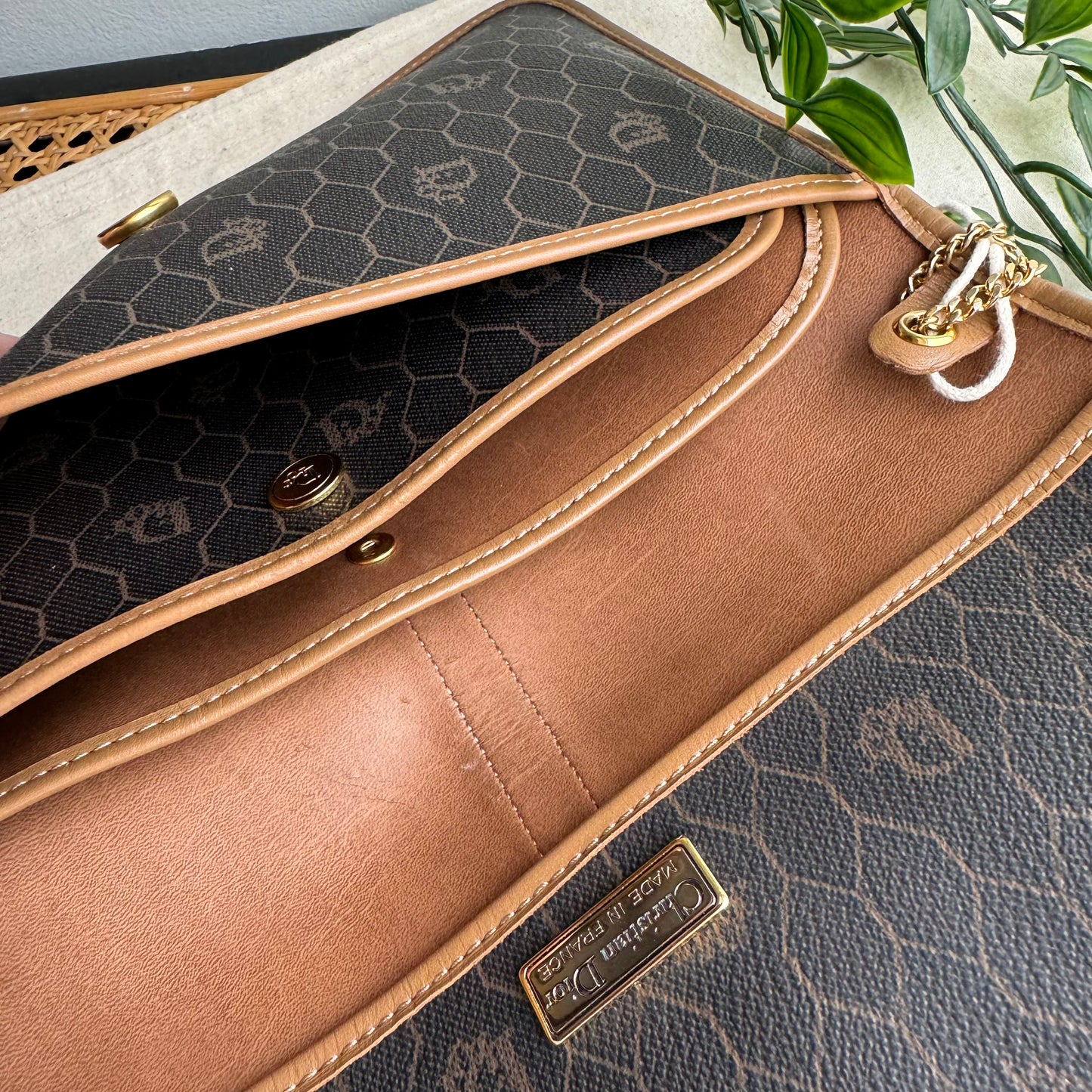 Dior 1980s Honeycomb Two Way Chain Strap Bag