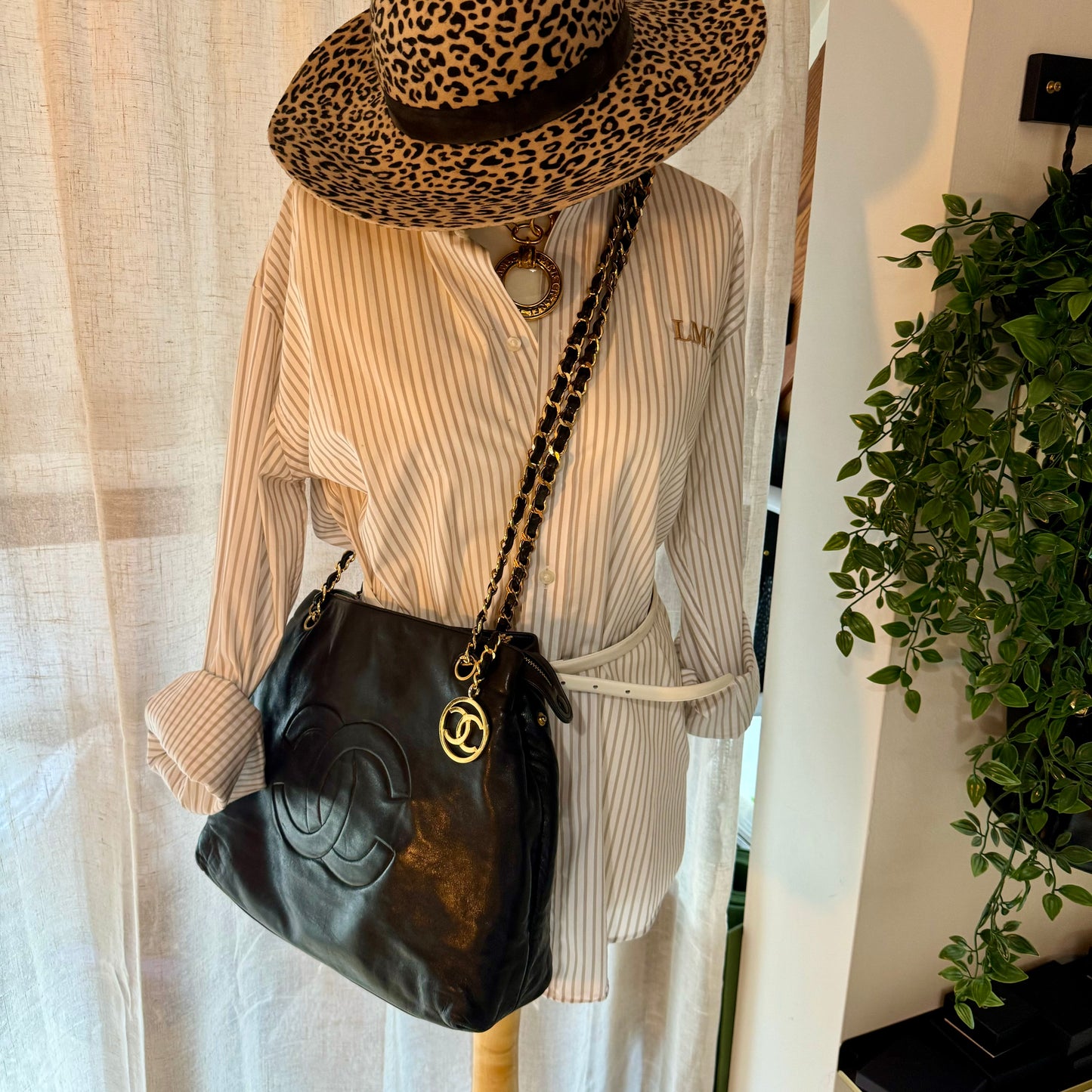 Chanel 1991 Lambskin Coco Cabas Cross Body Tote