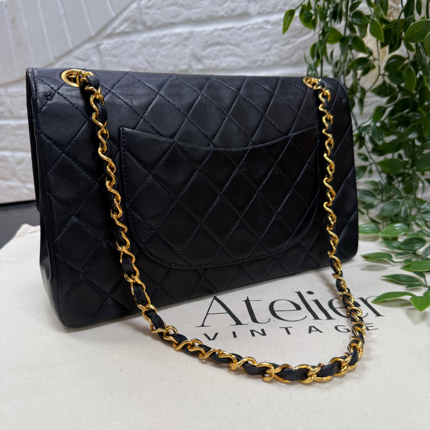 Chanel 1986 Navy Double Flap Medium