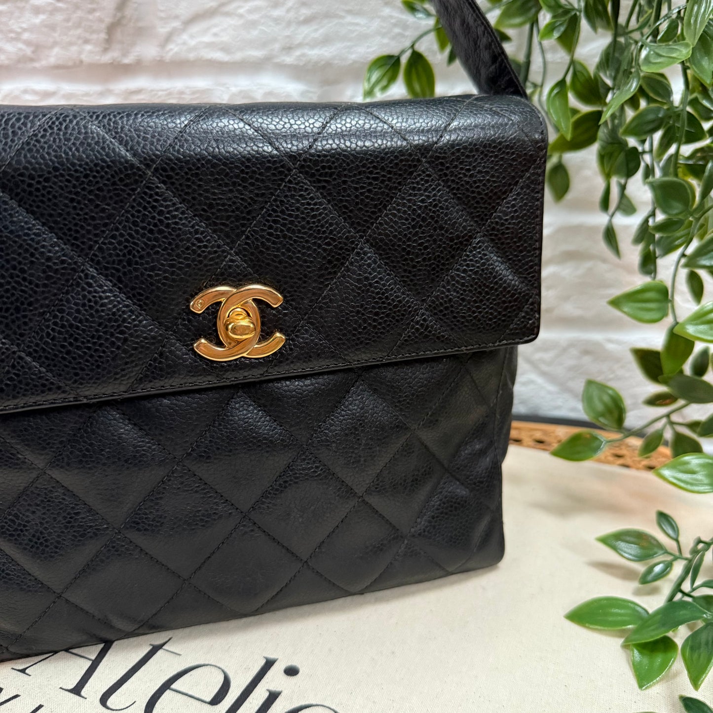 Chanel Collectors Piece 1994 Caviar Cross Body Box Bag with Vanity Mirror