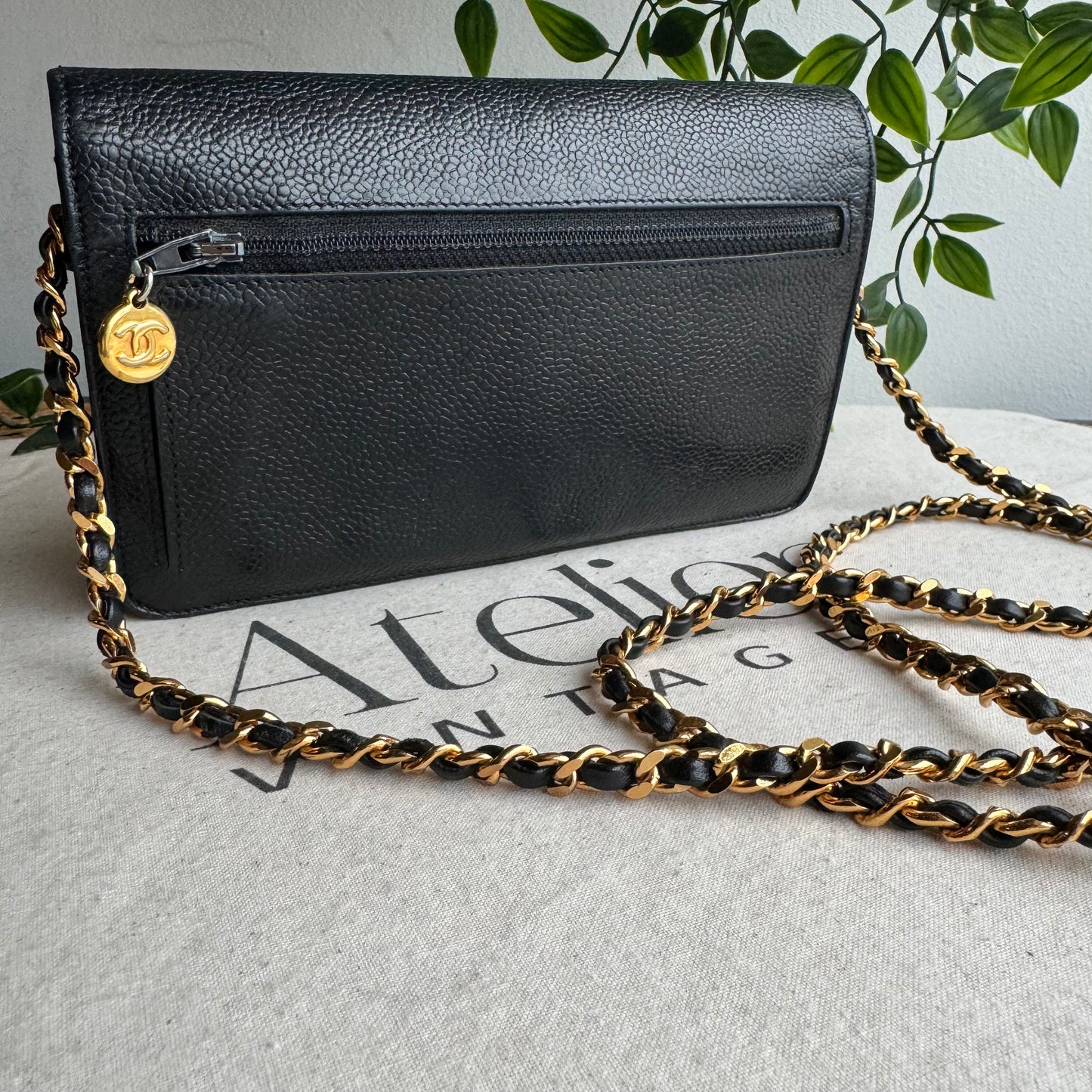 Chanel 1994 Caviar Leather Wallet on Chain WOC