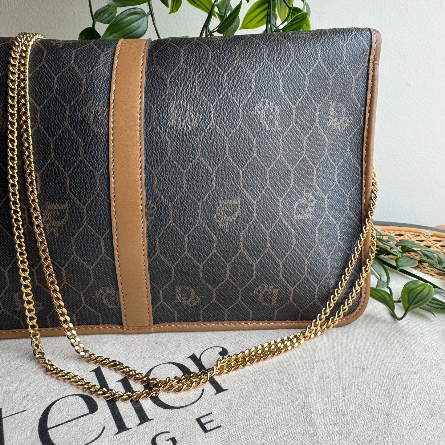 Dior 1980s Honeycomb Two Way Chain Strap Bag