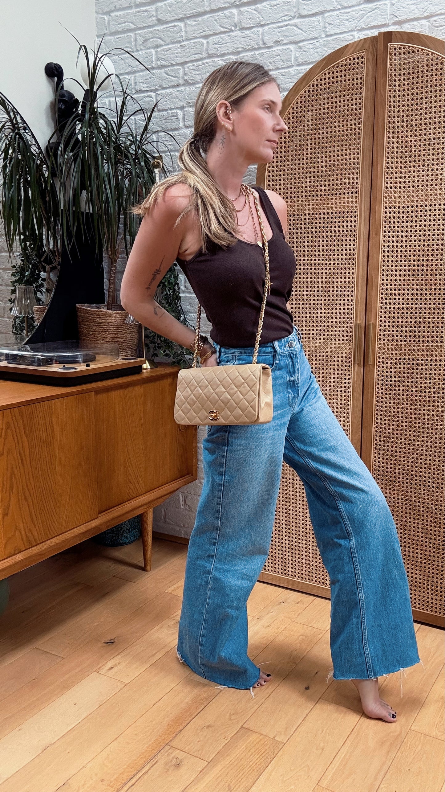 Chanel 1989 Rare Dark Beige Full Flap