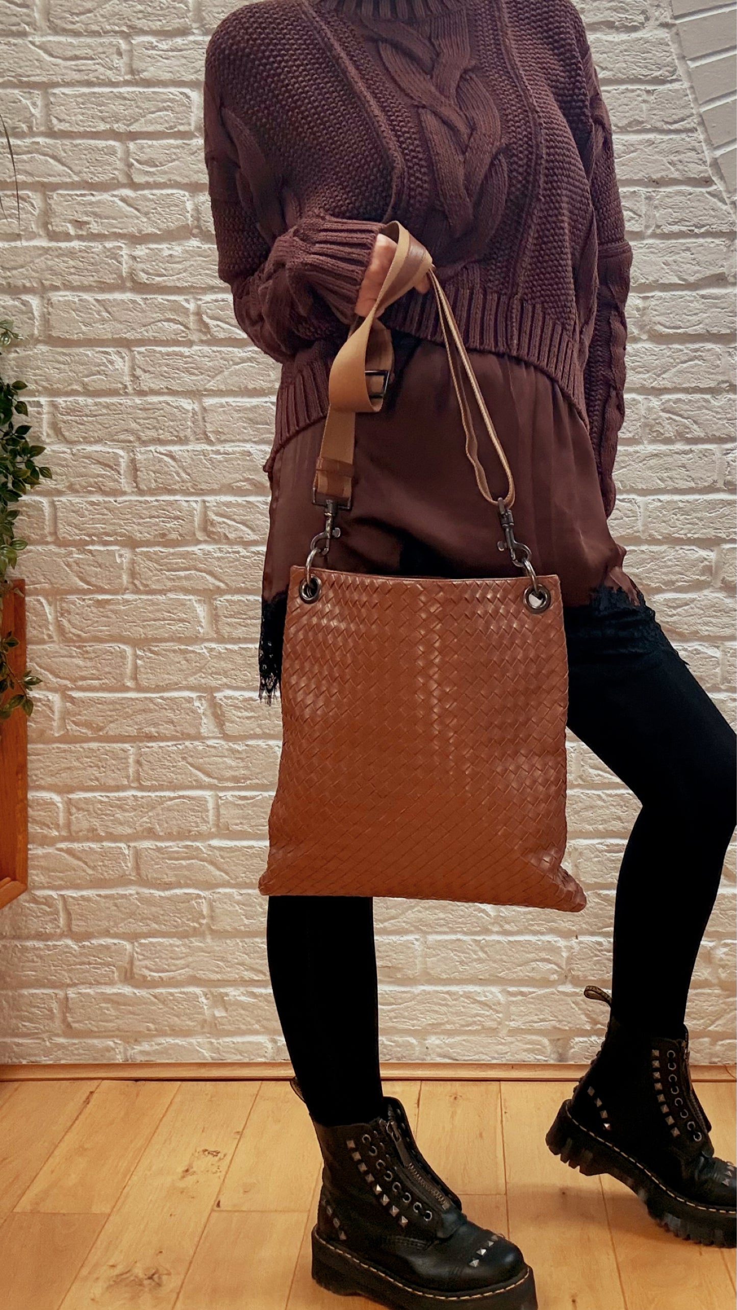 Bottega Veneta 1990s Intrecciato Messenger Bag